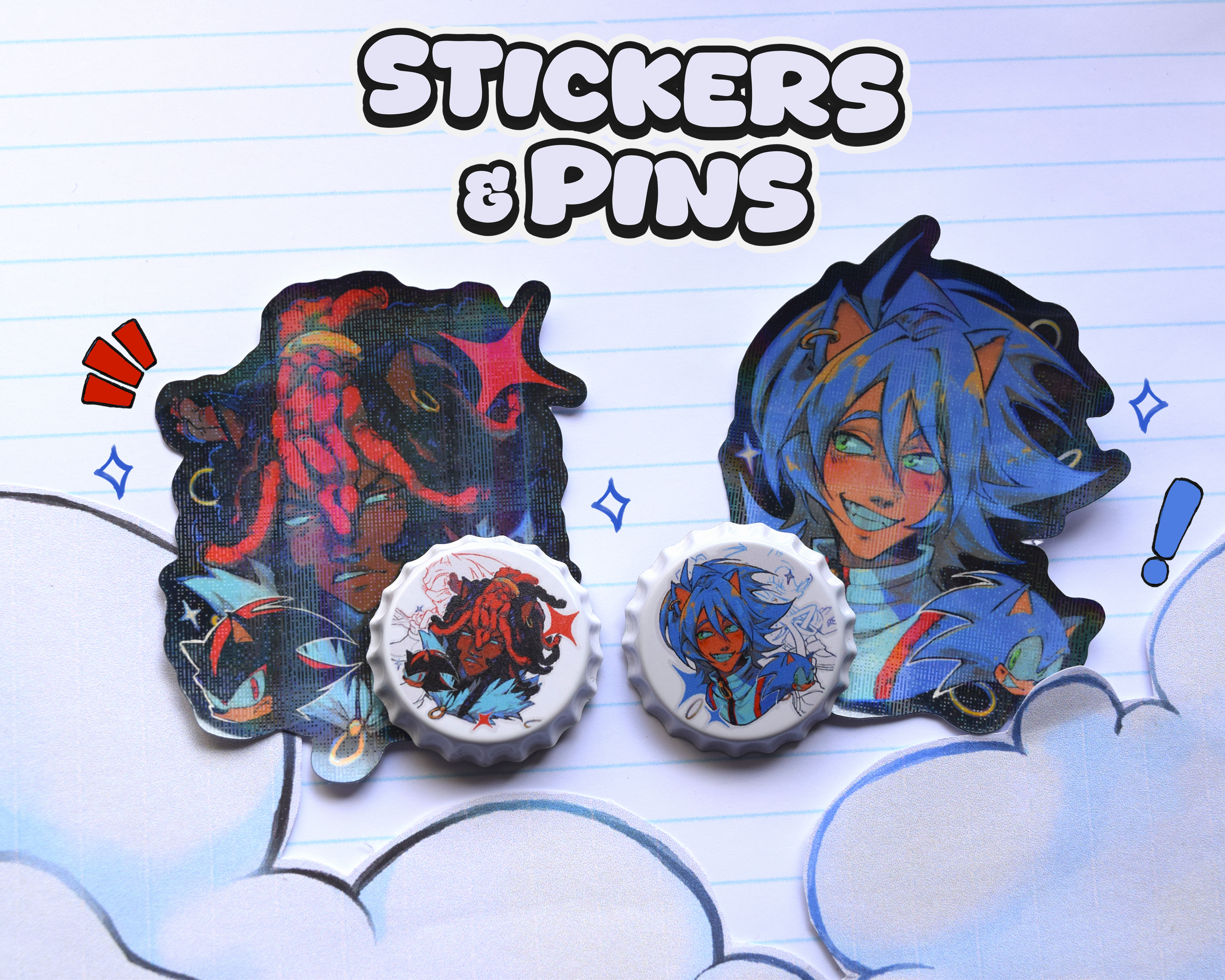 Stcikers and Bottle Cap Pins