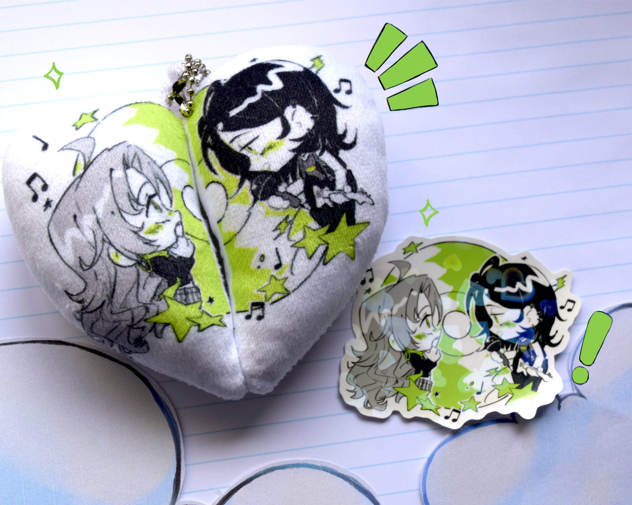 ♥ Yuri Magnetic Heart Keychain  and Sticker♥