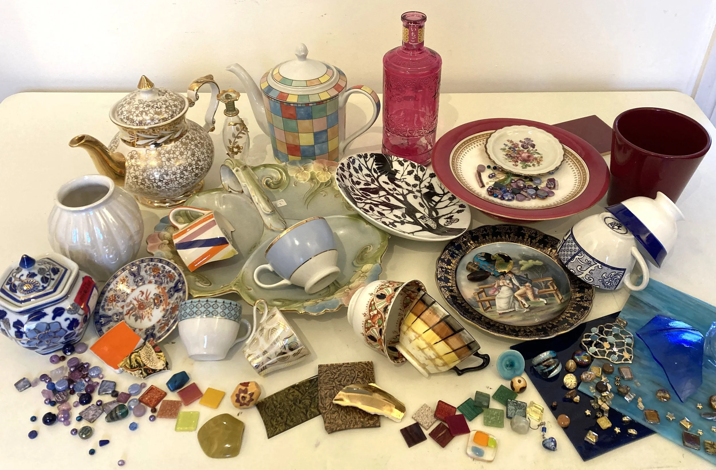 A journey from chipped china to a                                  finished mosaic artwork