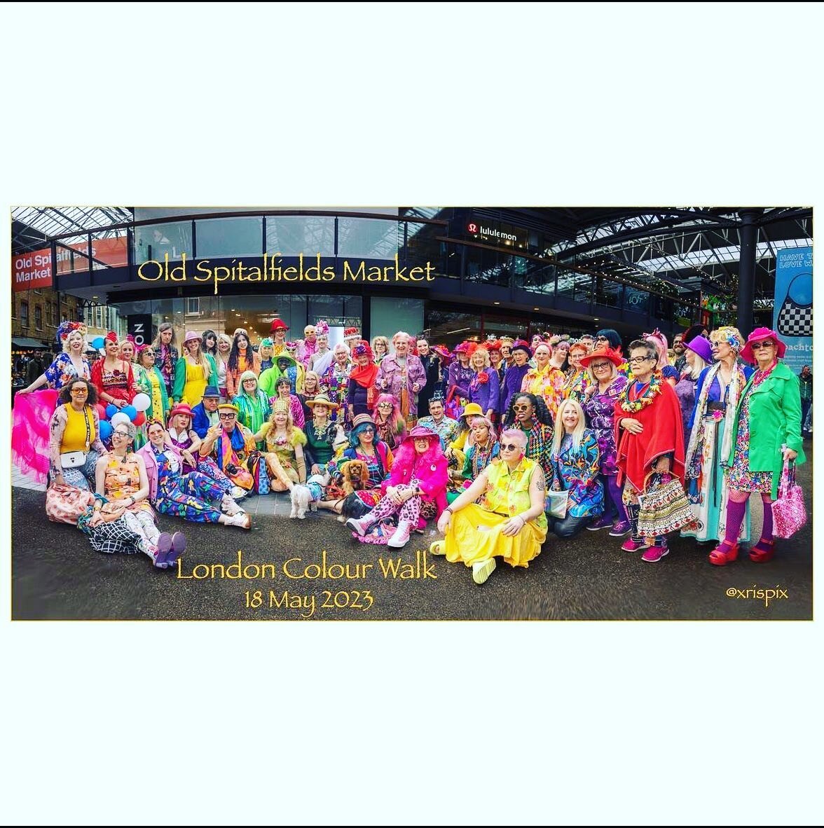 another fantastic meeting london.colour.walk  feeling so blessed to have found these wonderful people spreading happiness with colour!!💞 thank you for the photo xrispix #thelondoncolourwalk #oldspitalfieldsmarket #lovinglife #pinkhair CAN YOU SPOT M