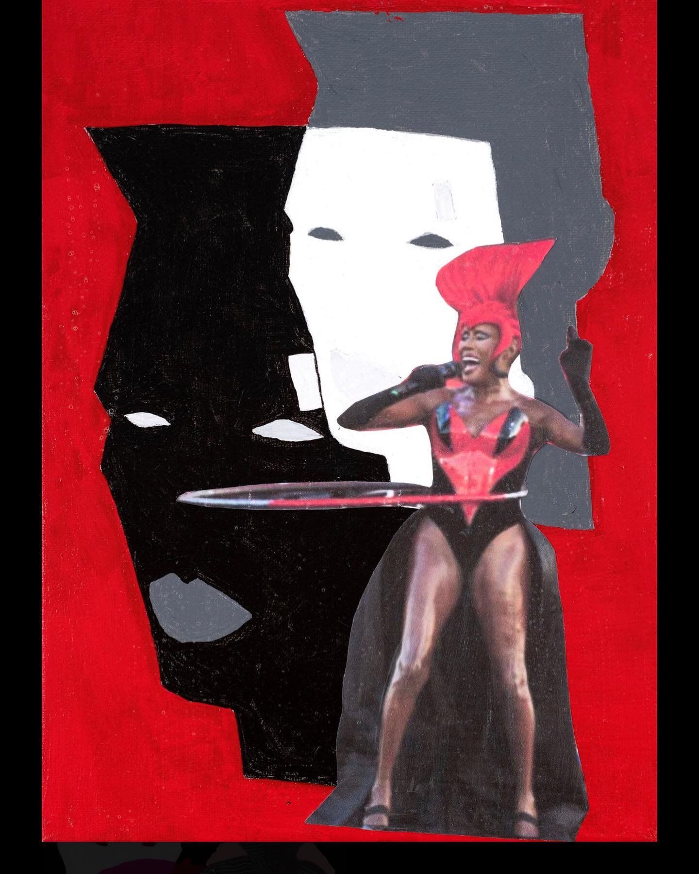 HAPPY BIRTHDAY MISS GRACE JONES!!&hearts;️I&rsquo;m working on some new Grace collages today, playing her music loud, of course!!! This is one from my &lsquo;heros&rsquo; section of my website&hellip; SLAVE TO THE RHYTHM H30 x W20&hellip; original pa