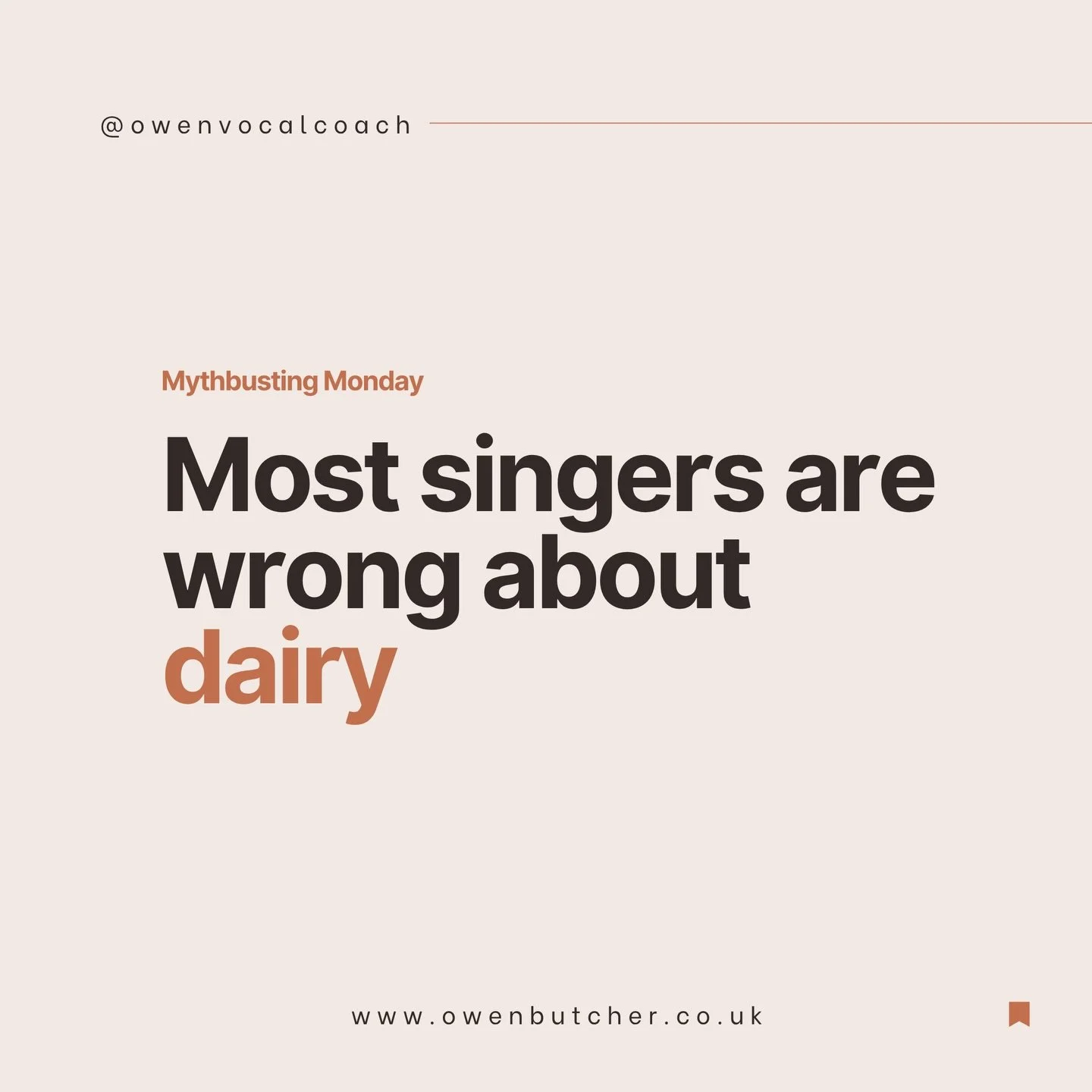 One of the most persistent vocal myths:

&ldquo;Don&rsquo;t have dairy before singing.&rdquo;

A lot of singers I work with have internalised this idea, but there&rsquo;s actually no strong evidence to suggest that it increases mucus production or ha
