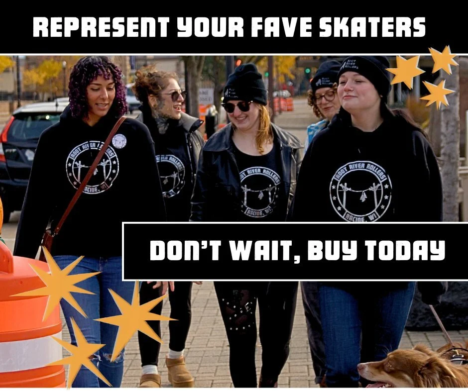 ❄️ It's a little chilly outside. ❄️ 
Are you geared up for the winter? Make sure you have your winter Root River Roller gear in hand to represent your favorite skaters when your out and about!

Don't worry you don't have to wait for our next bout - y