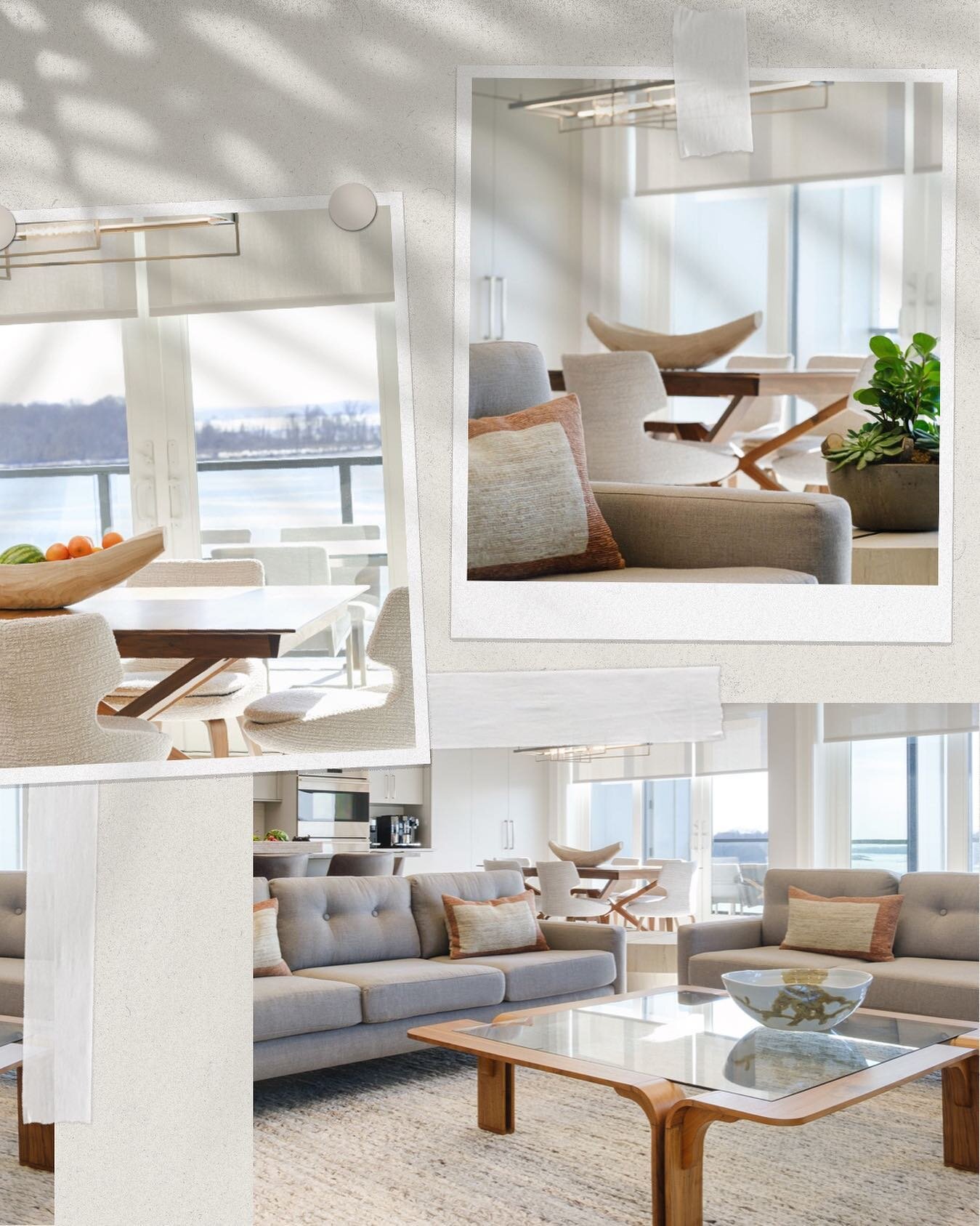 The opportunity to design an open floor plan is one that playfully invites mixing textures and shapes.
Here, the star is clearly the amazing view of the Long Island Sound - the furnishings are just the audience! #openfloorplan #spicehillinteriors #in