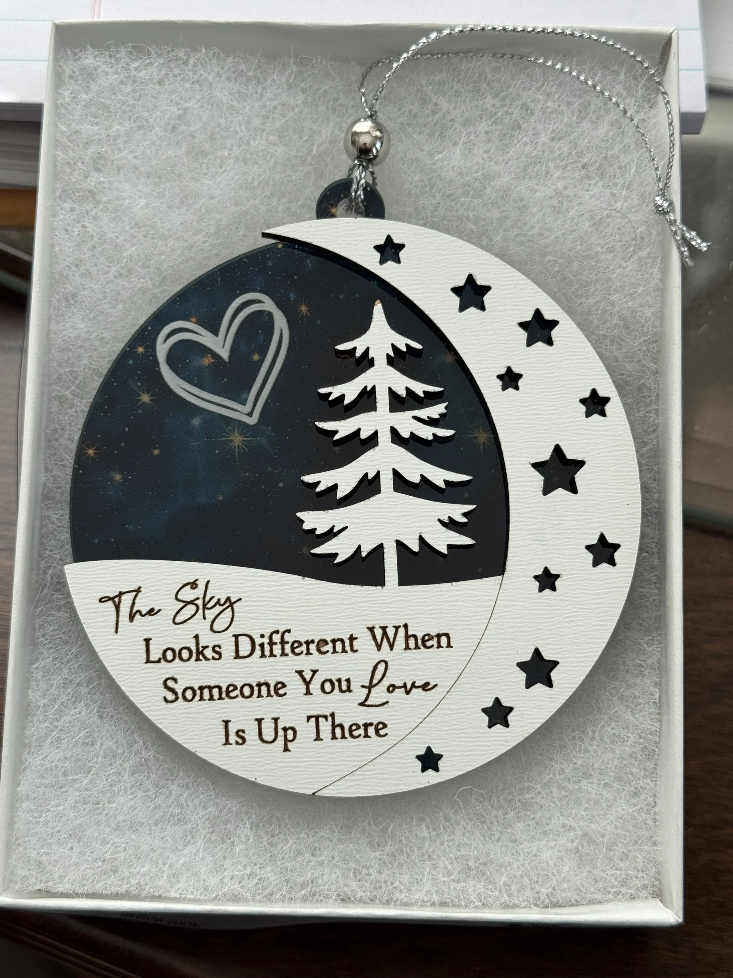 Memorial Ornament "The sky looks different when someone you love is up there"