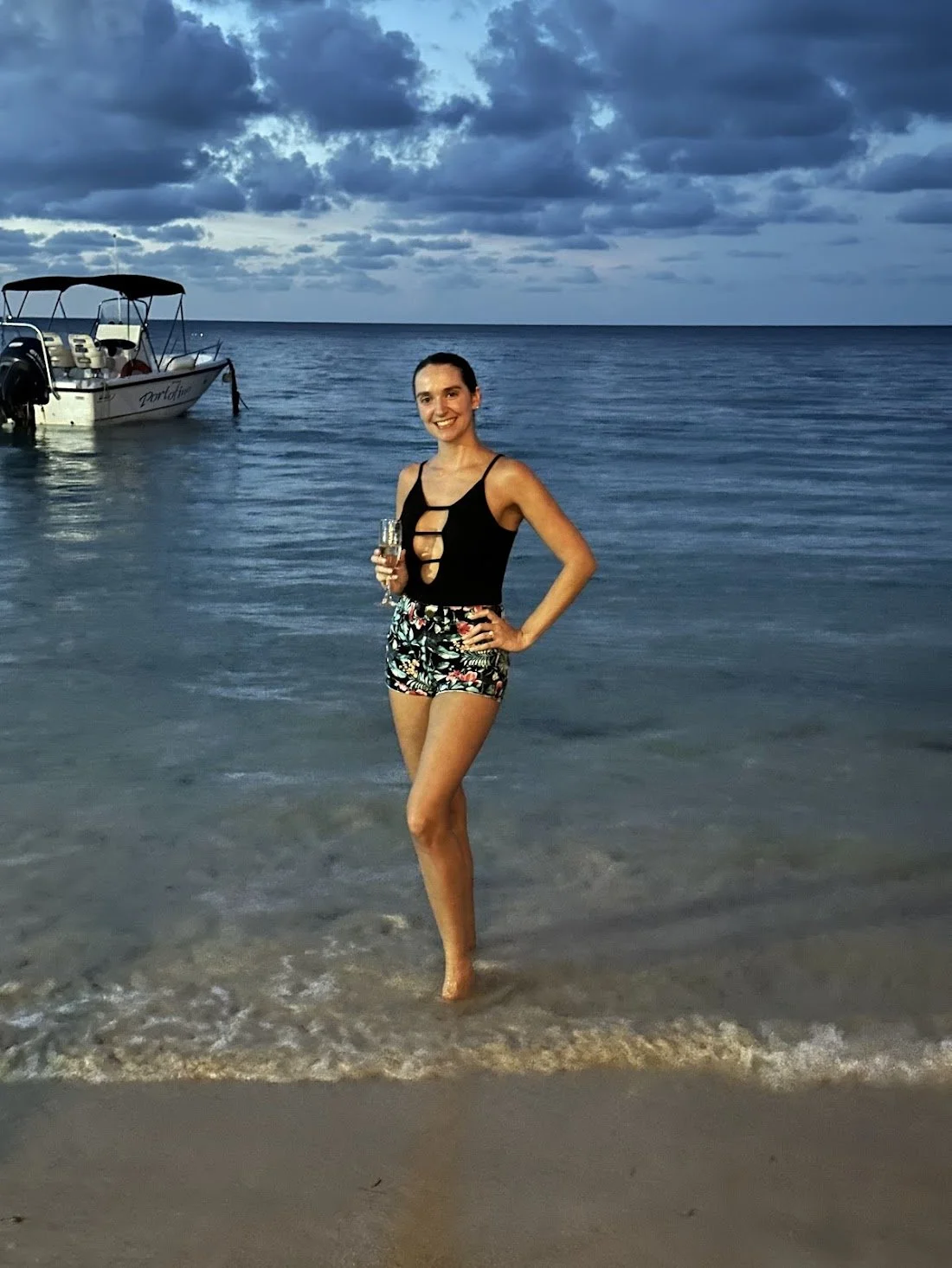 Eating dinner just a few feet from the water!