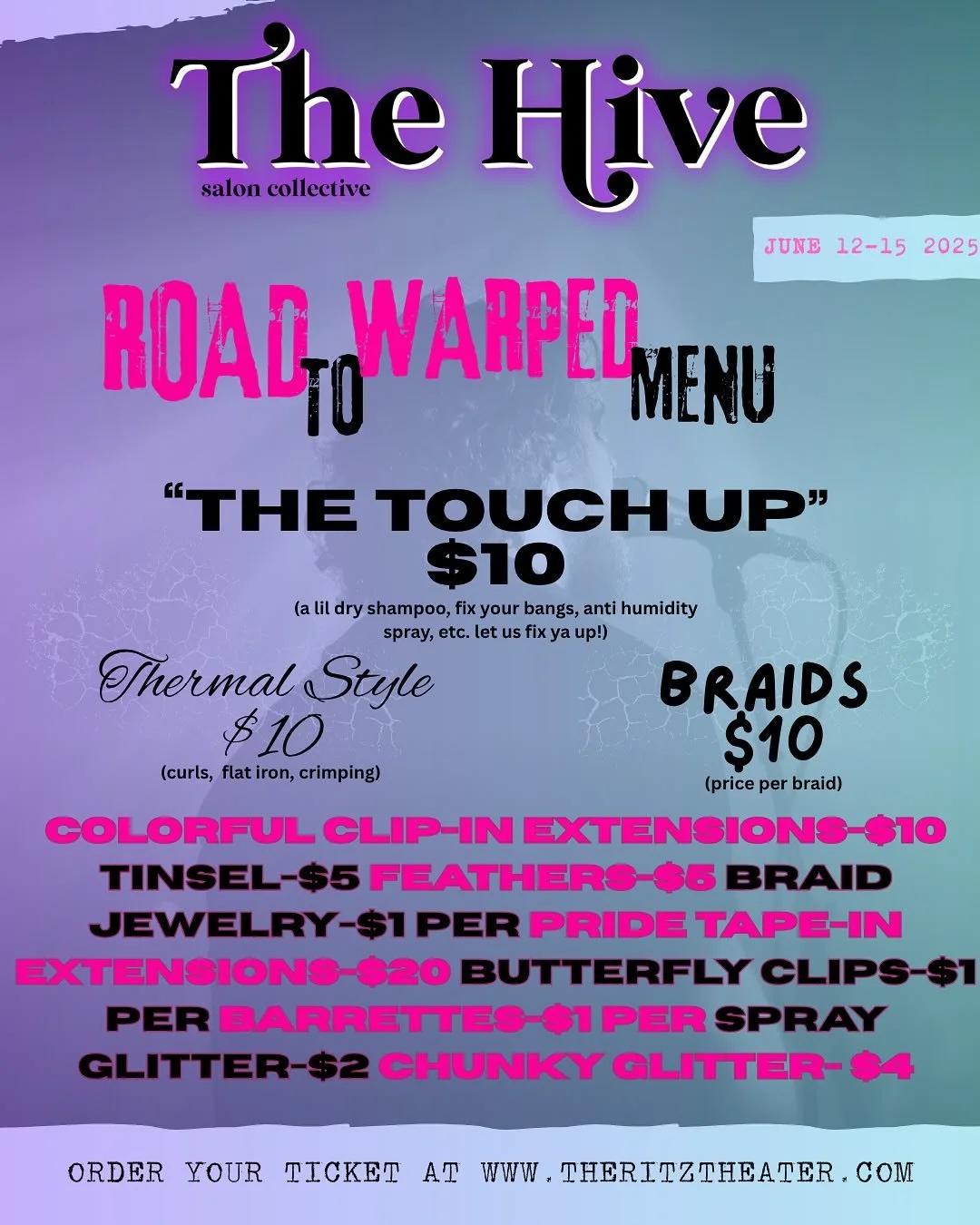 🏁 ROAD TO WARPED 🏁

We&rsquo;re going to be hanging out at @the.ritztheater next week making all your emo dreams come true 🥀 Make sure you stop by and get your hair teased crazy and maybe add a raccoon tail clip-in 😉 See you there! Visit The Ritz