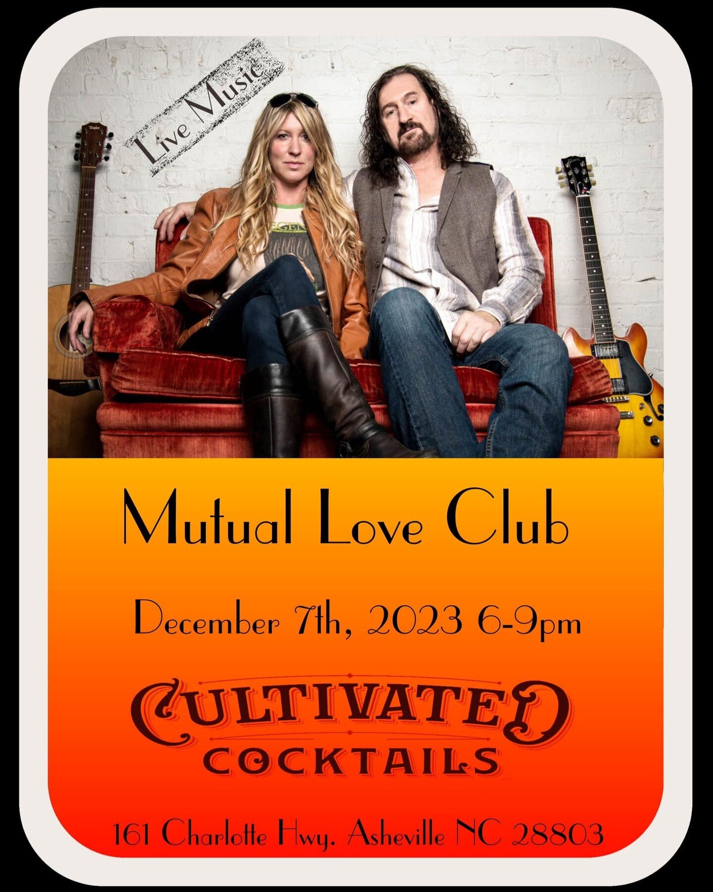 Tonight from 6-9pm at @cultivatedcocktailsdistillery on Charlotte Hwy, Asheville! Come join us!