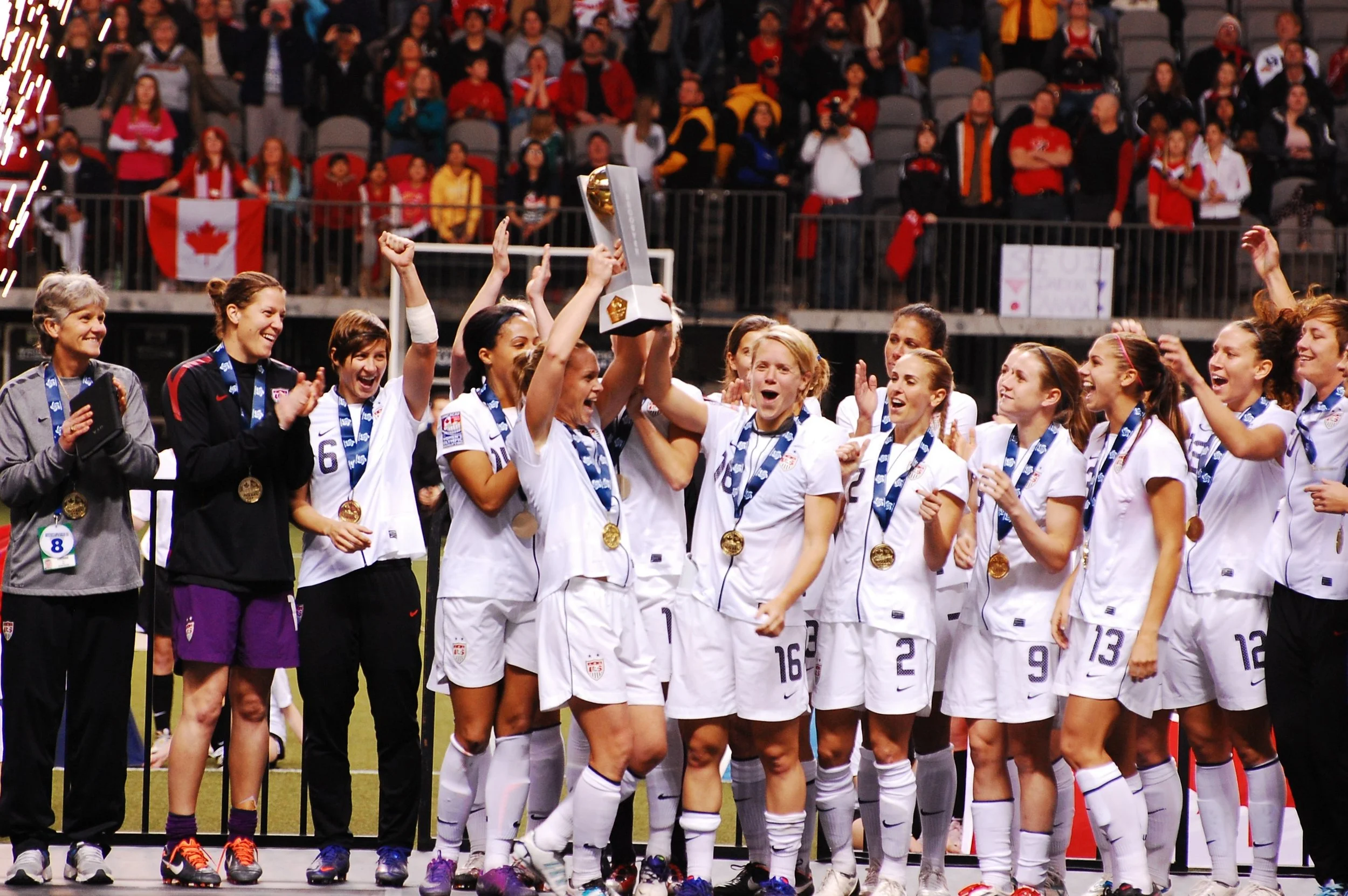 US Women's National Soccer Team celebrates the success in 2012