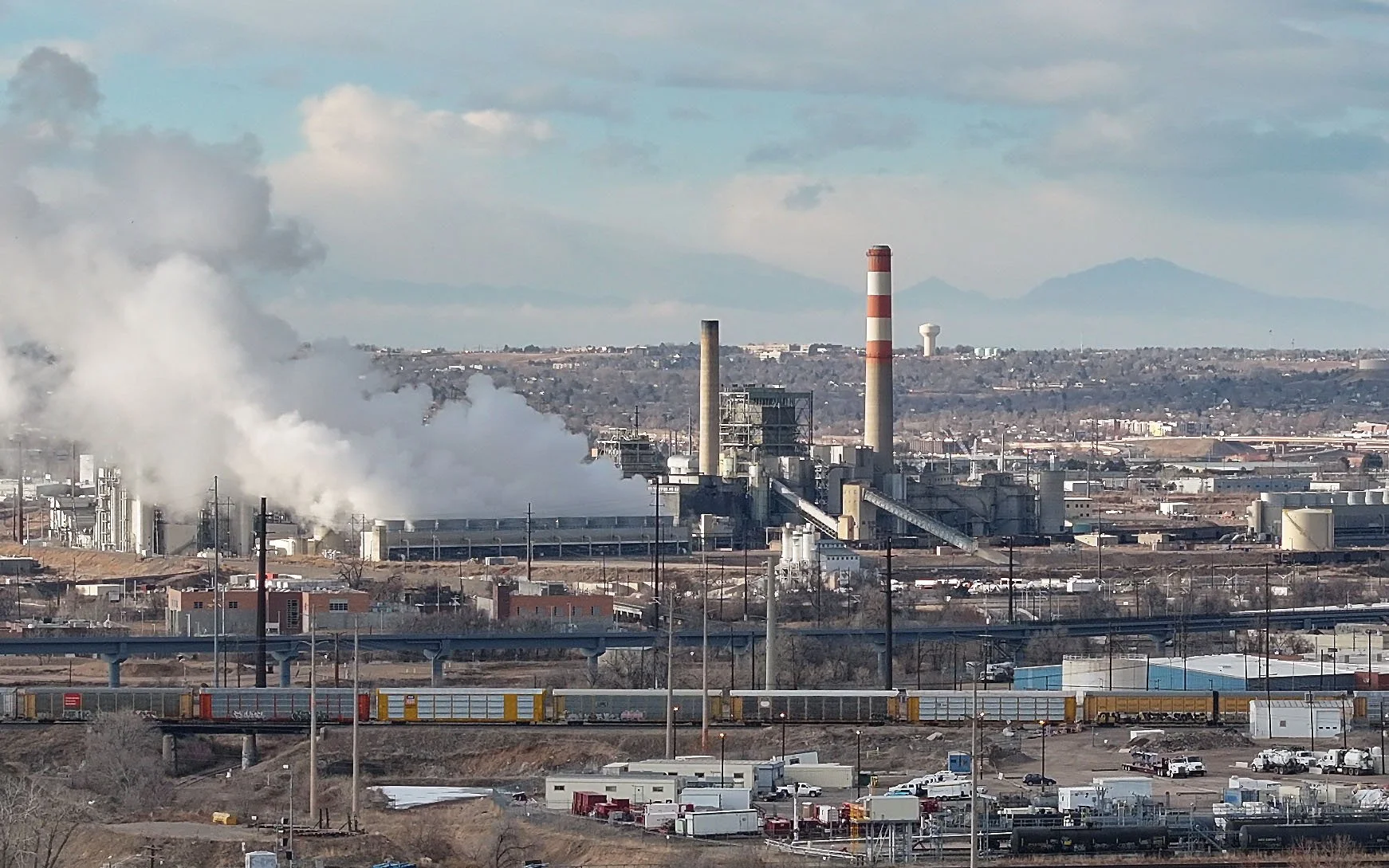 Power plant using natural gas to generate electricity.
