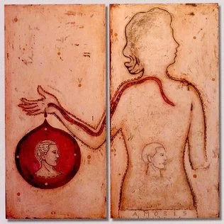 Contemporary painting illustrating the "vena amoris"