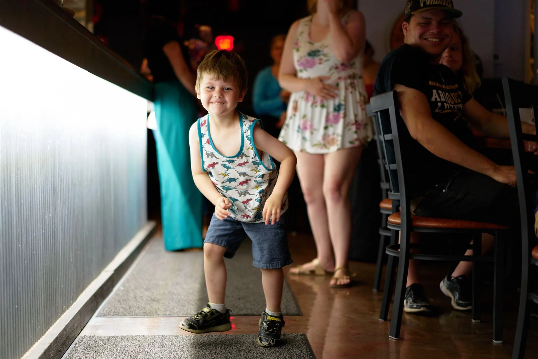 A young boy dances during a free concert at Uncommon Grounds in Aliquippa, PA.