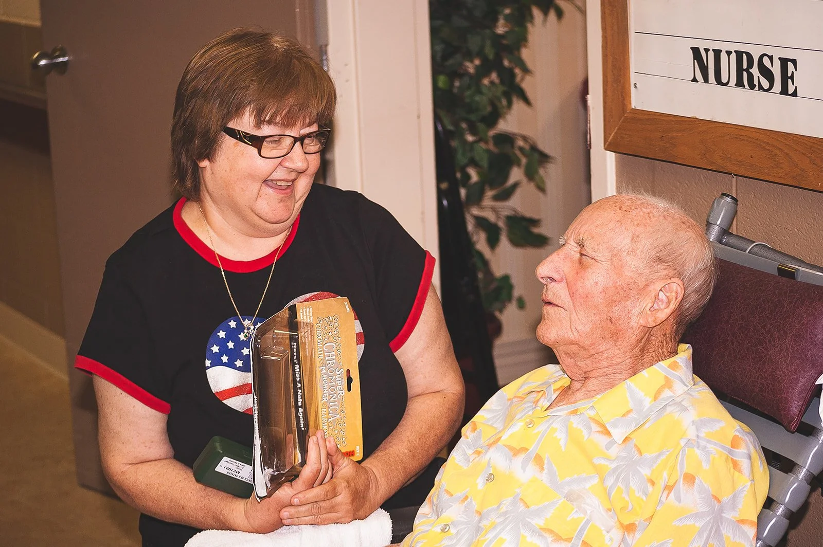 Mom sings with her elderly Dad in a nursing home in New Castle, PA.