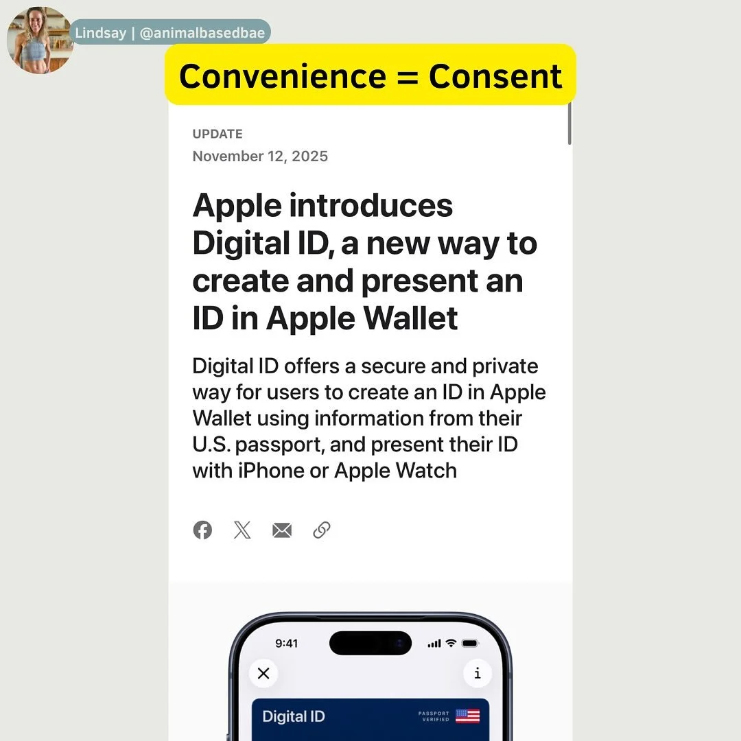 Every time you choose the easiest path, the system grows stronger and more normalized.

Do you think convenience = consent?