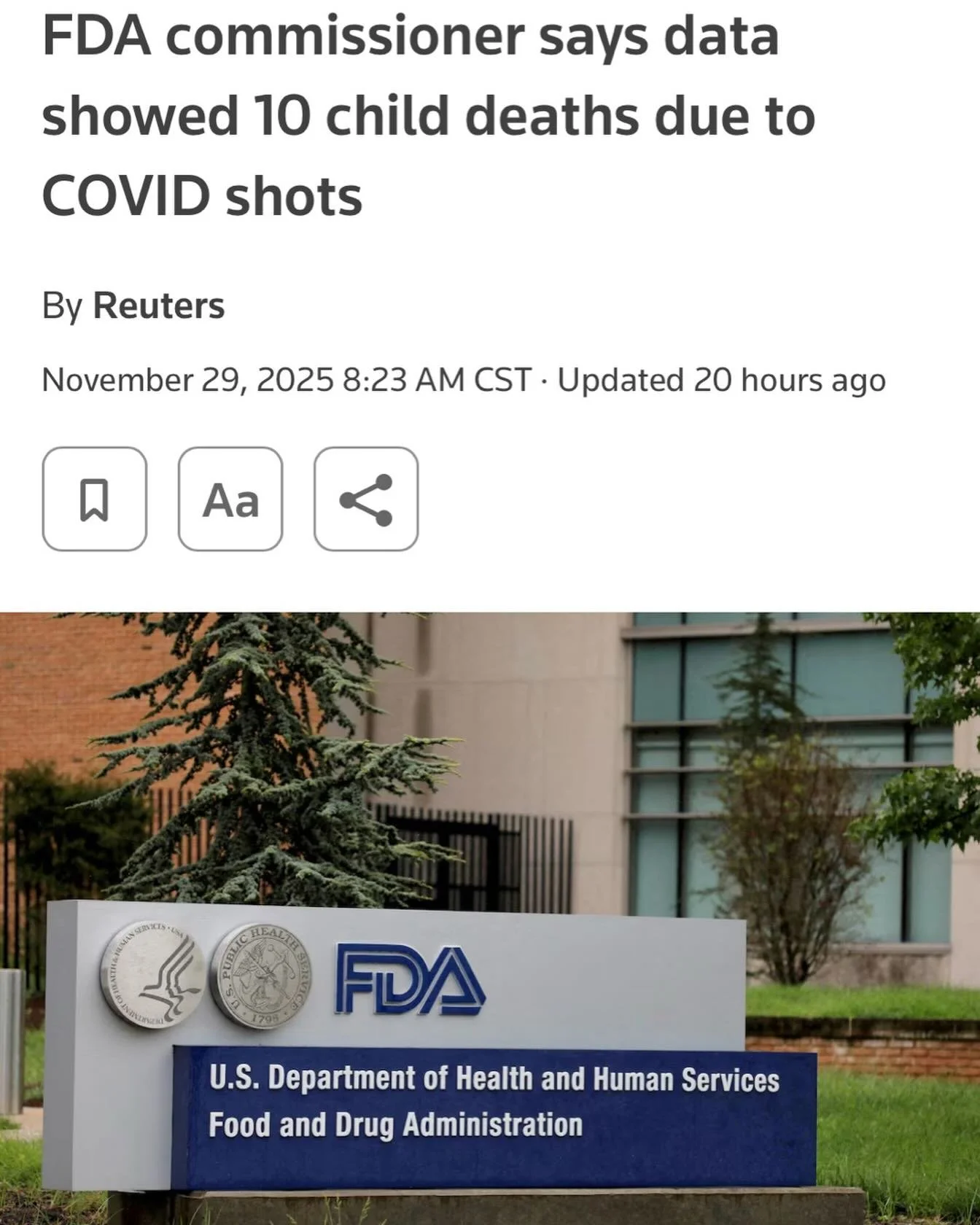 &ldquo;Zero&rdquo; wasn&rsquo;t zero. It just wasn&rsquo;t reported. And now the admissions are beginning to surface.

Newly surfaced internal FDA discussions&mdash;highlighted in a recent Reuters report&mdash;show that earlier claims of &ldquo;zero&