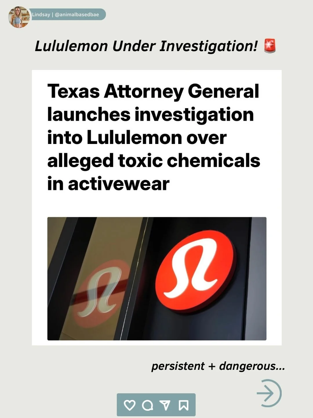 The &ldquo;Forever Chemical&rdquo; scandal just hit the big leagues. Lululemon is officially under fire by the Texas AG for allegedly using toxic PFAS in their viral gear.

The very clothes we wear to be &ldquo;healthy&rdquo; might be doing the exact