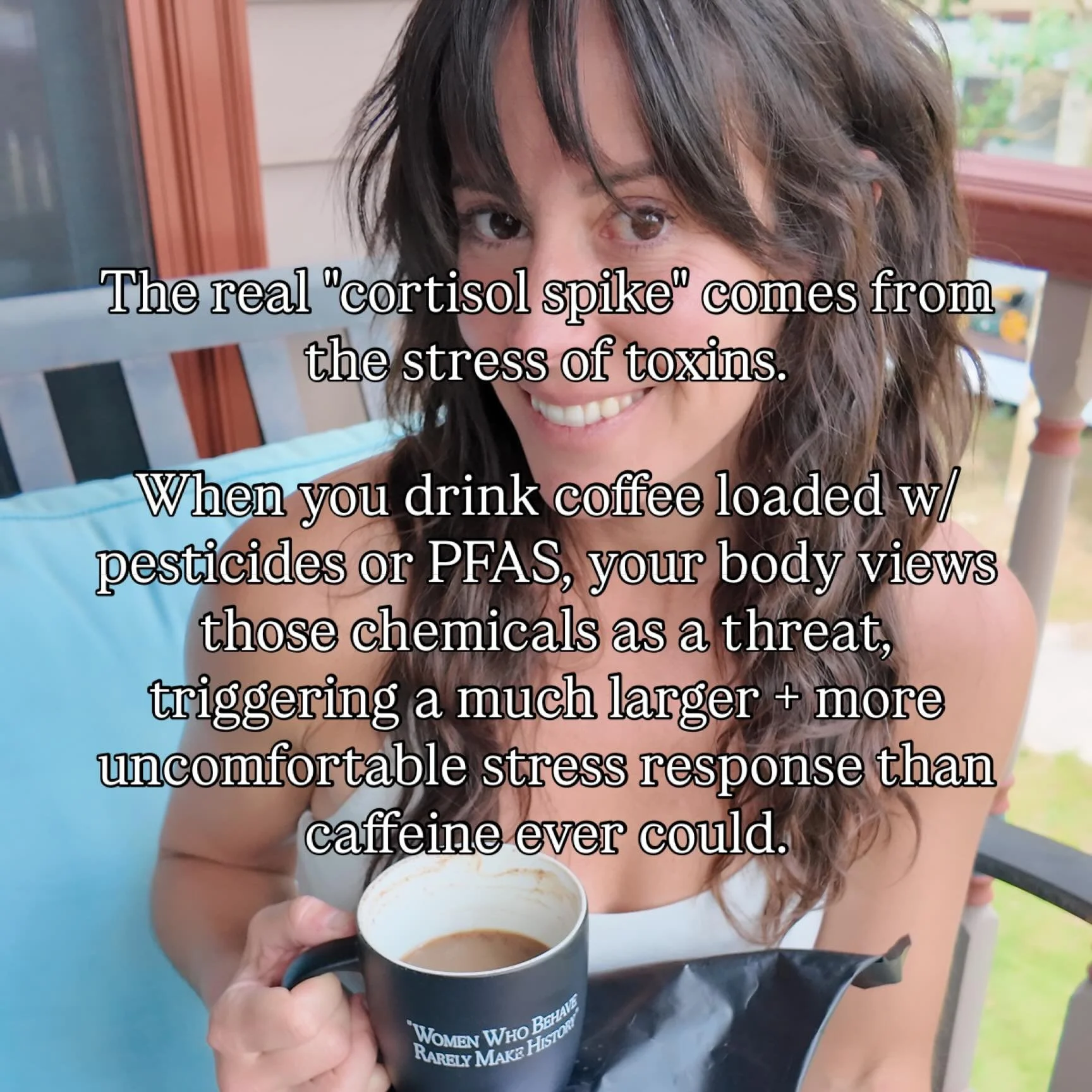 The real &ldquo;cortisol spike&rdquo; comes from the stress of toxins. When you drink coffee loaded with pesticides or PFAS, your body views those chemicals as a threat, triggering a much larger and more uncomfortable stress response than caffeine ev