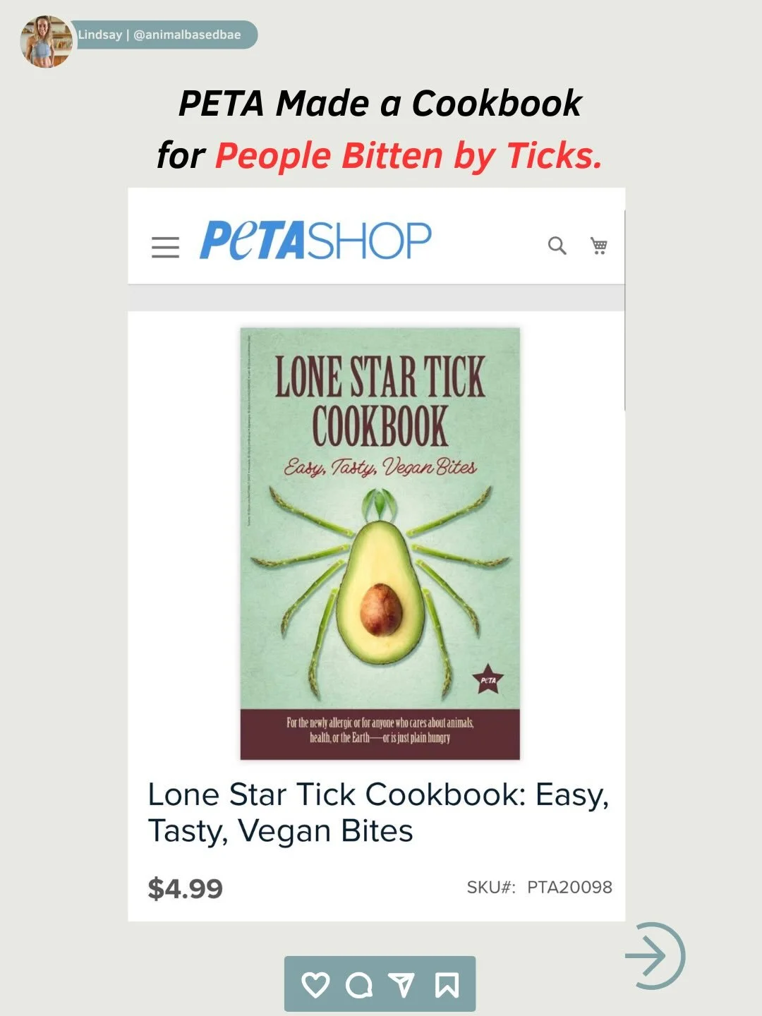 Am I the only one who finds this bizarre?

PETA just released a cookbook inspired by people who develop Alpha-gal syndrome after a lone star tick bite &hellip;a condition that can make someone allergic to red meat.

Here&rsquo;s what&rsquo;s worth ac