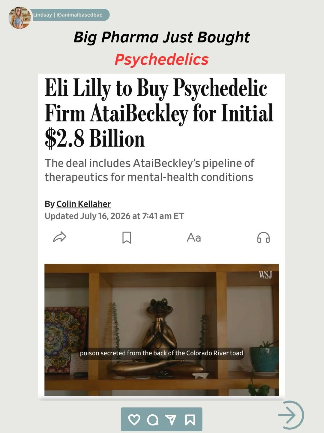 the era of synthetic DMT owned by Wall Street is here. 

Big Pharma Just Bought Psychedelics

thoughts? 👇