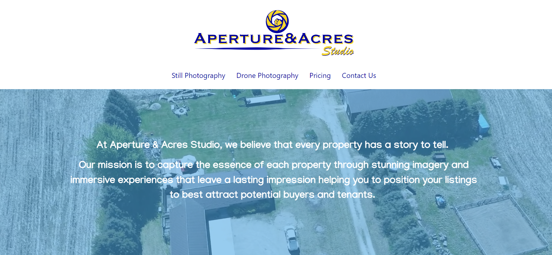 Aperture & Acres Studio Hompage