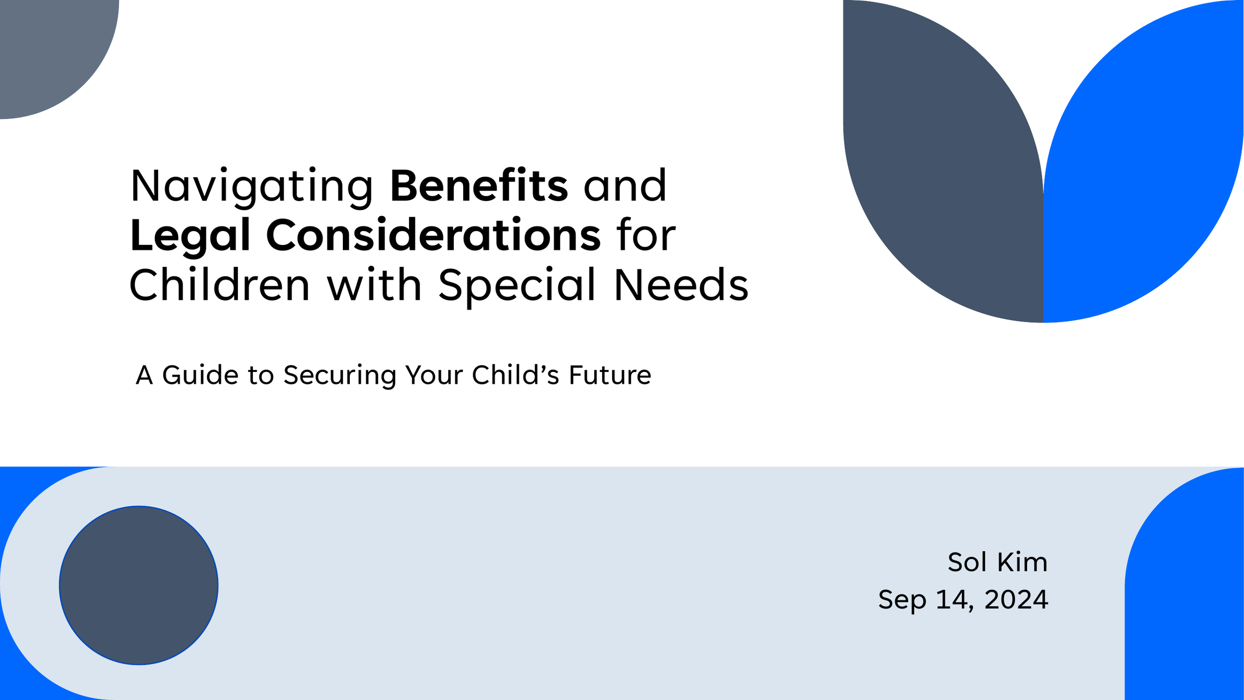 Special Needs Trust 파워포인트 프레젠테이션 Powerpoint Presentation