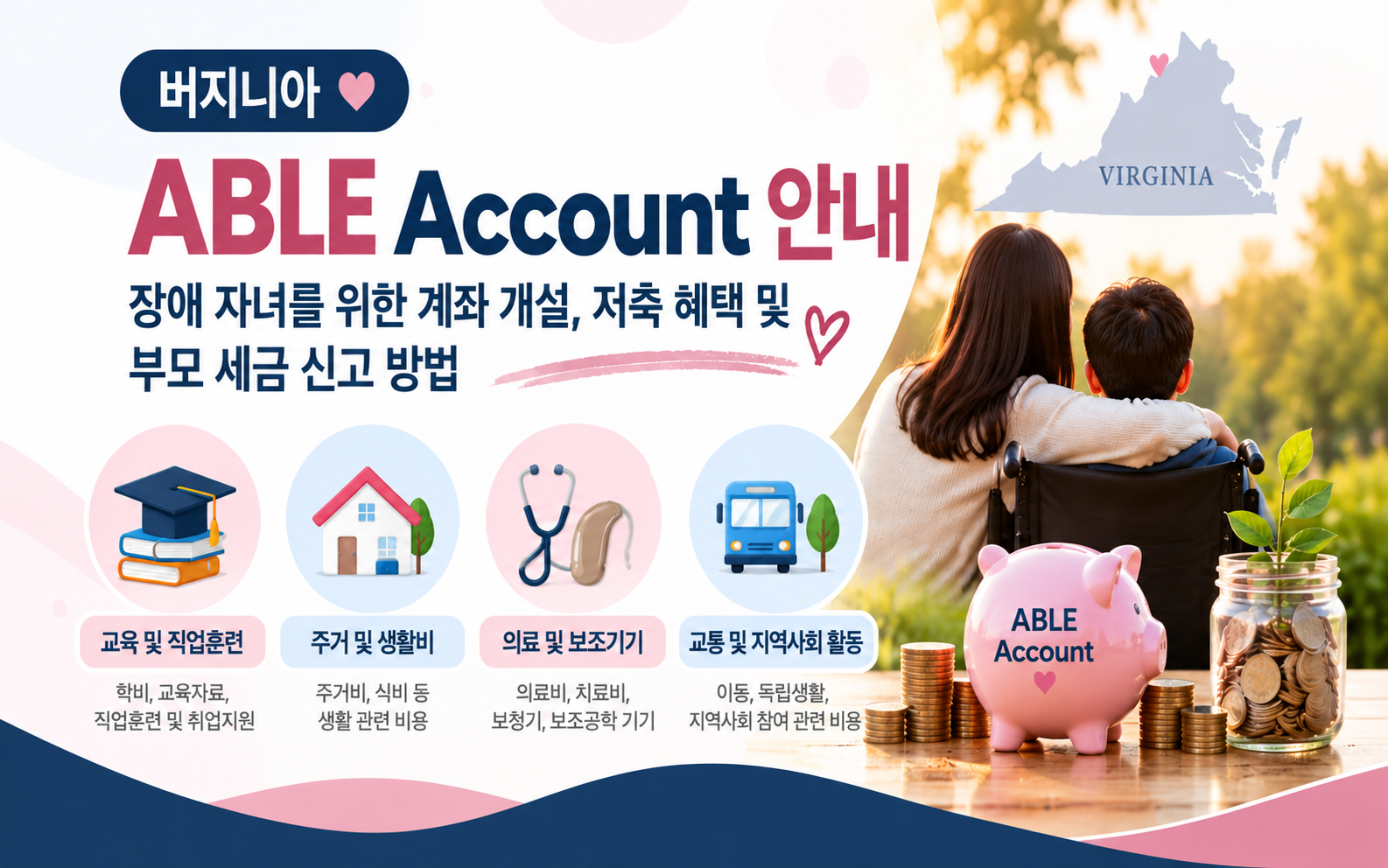 버지니아 ABLE Account 안내 – 장애 자녀를 위한 계좌 개설, 저축 혜택 및 부모 세금 신고 방법