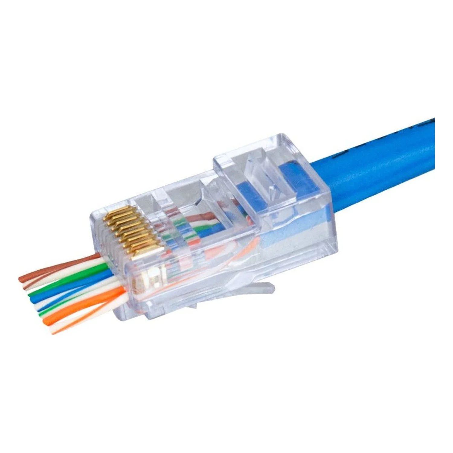 Cat5 Unshielded Pass-Through RJ45 Modular Plugs (Jar of 100) — product view 3