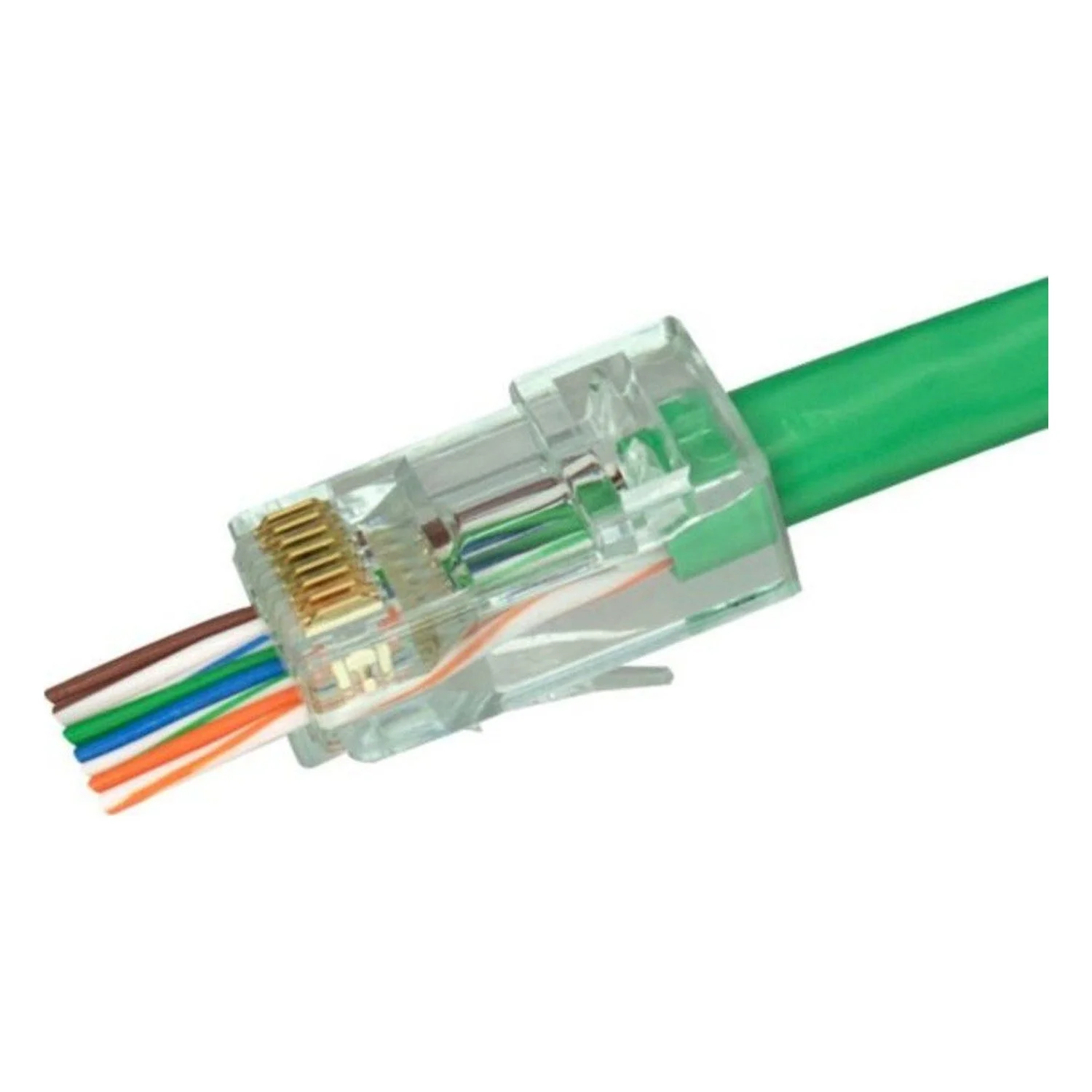 Cat6 Unshielded Pass-Through RJ45 Modular Plugs (Jar of 100) — product view 4