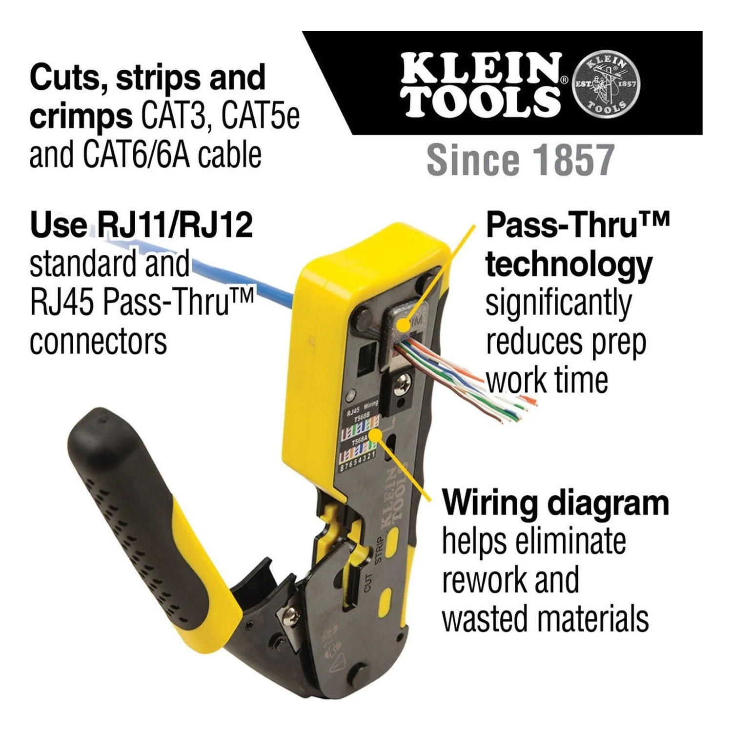 Klein Tools Ratcheting RJ45 Crimper — product view 2