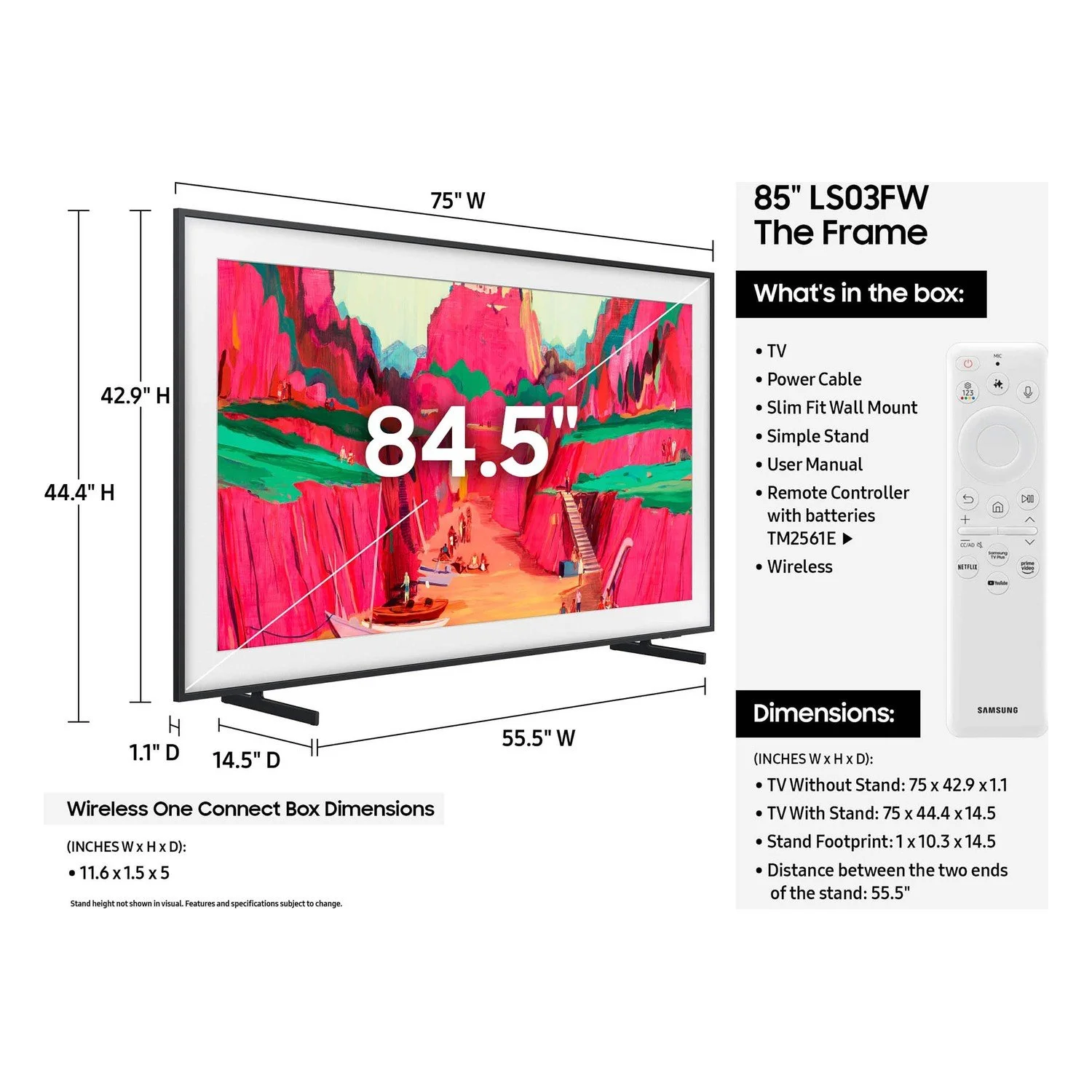 Samsung 85" The Frame Pro LS03FWF QLED 4K Art Mode Vision AI Smart TV (2025) — product view 6