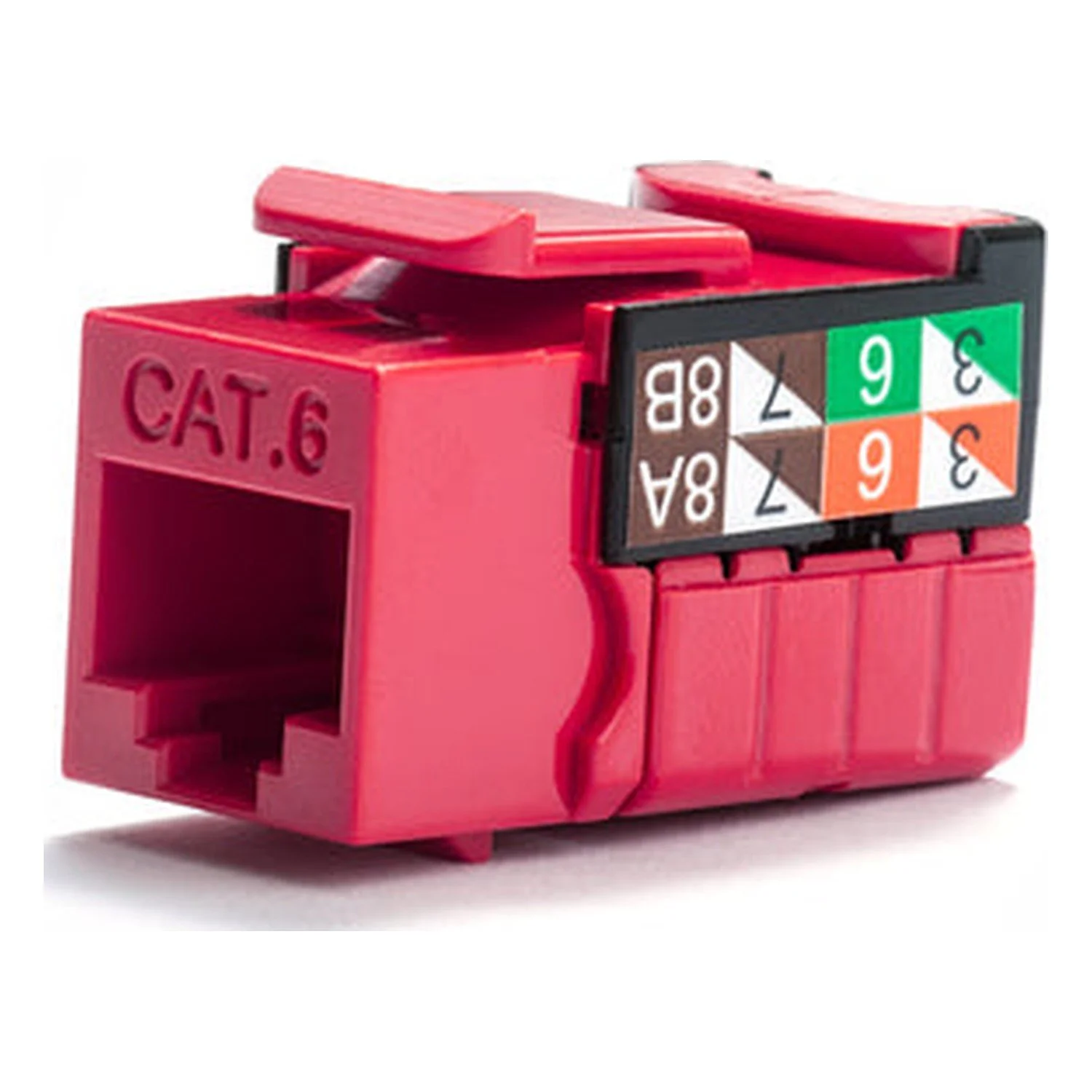Vertical V-Max Keystones Cat 6 Qty 25 — Red