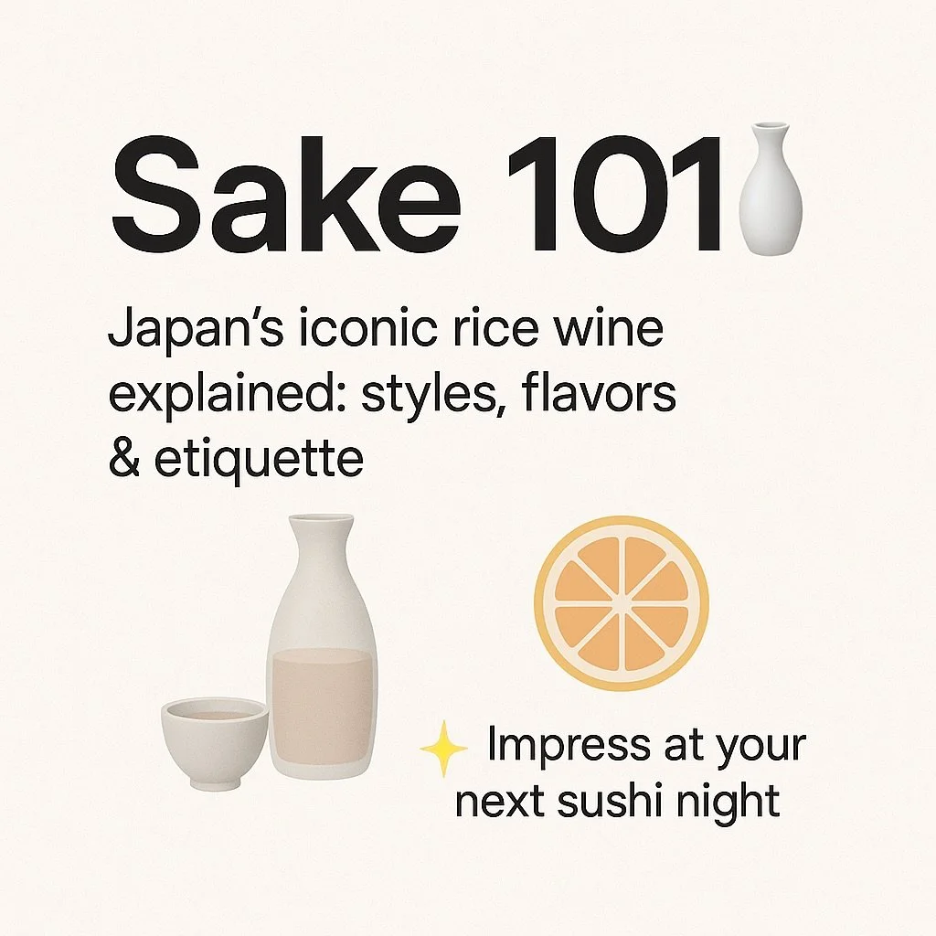 Sake 101 🍶✨
Tomorrow is World Sake Day!  Think you know sake? It&rsquo;s more than just &ldquo;rice wine.&rdquo; From fruity Daiginjo to cloudy Nigori, Japan&rsquo;s iconic brew has a world of flavor, tradition, and etiquette worth knowing.
In this 