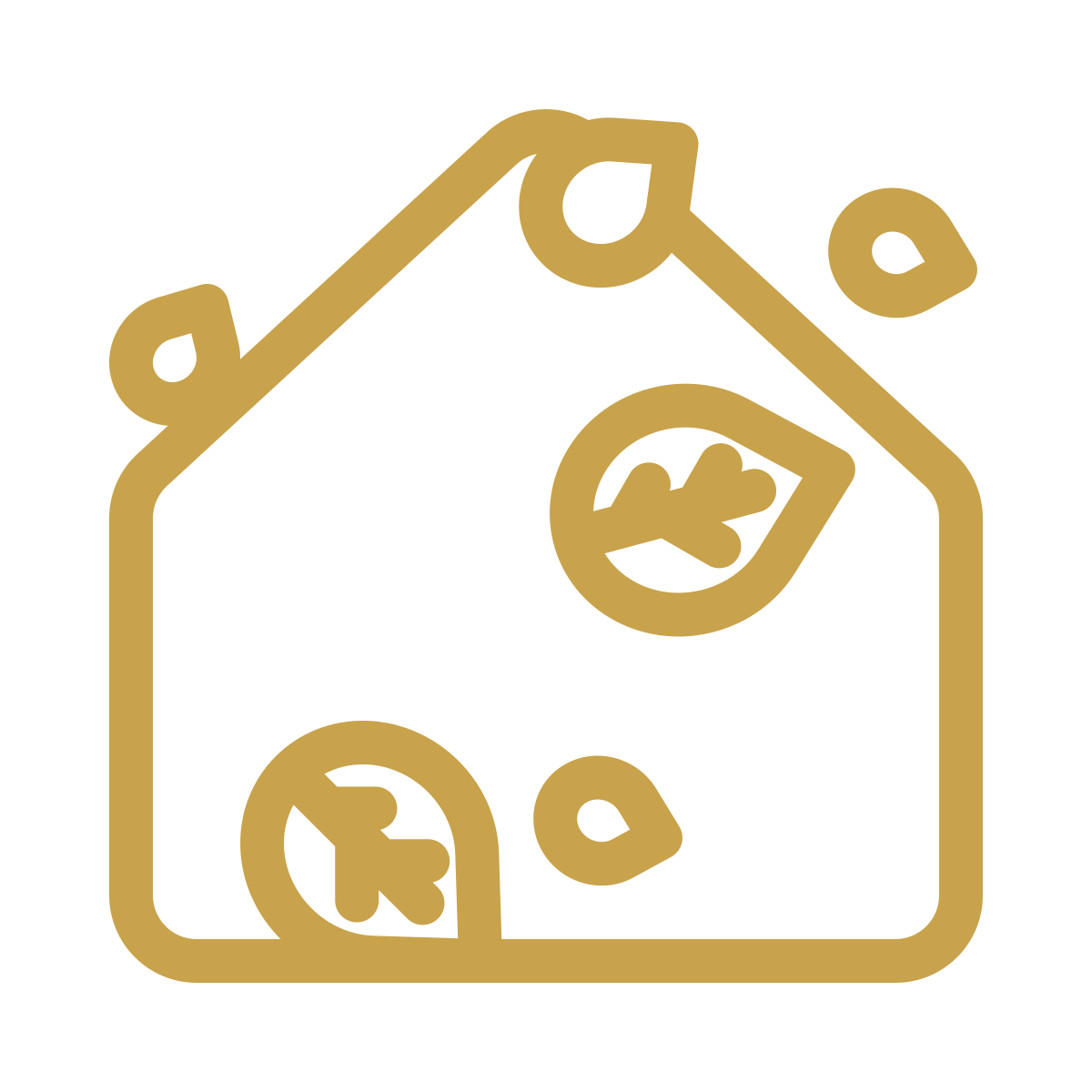 Golden outline of a price tag with a string, featuring the number 3 and a dollar sign, all in a minimalist line art style.