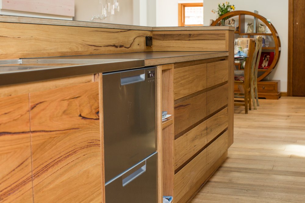 Solid timber kitchen drawers