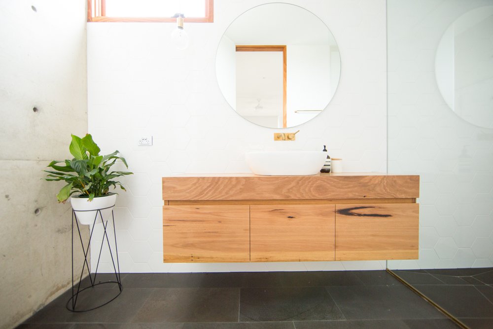 Solid timber vanity