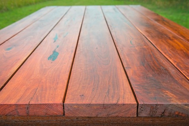 Recycled spotted gum table