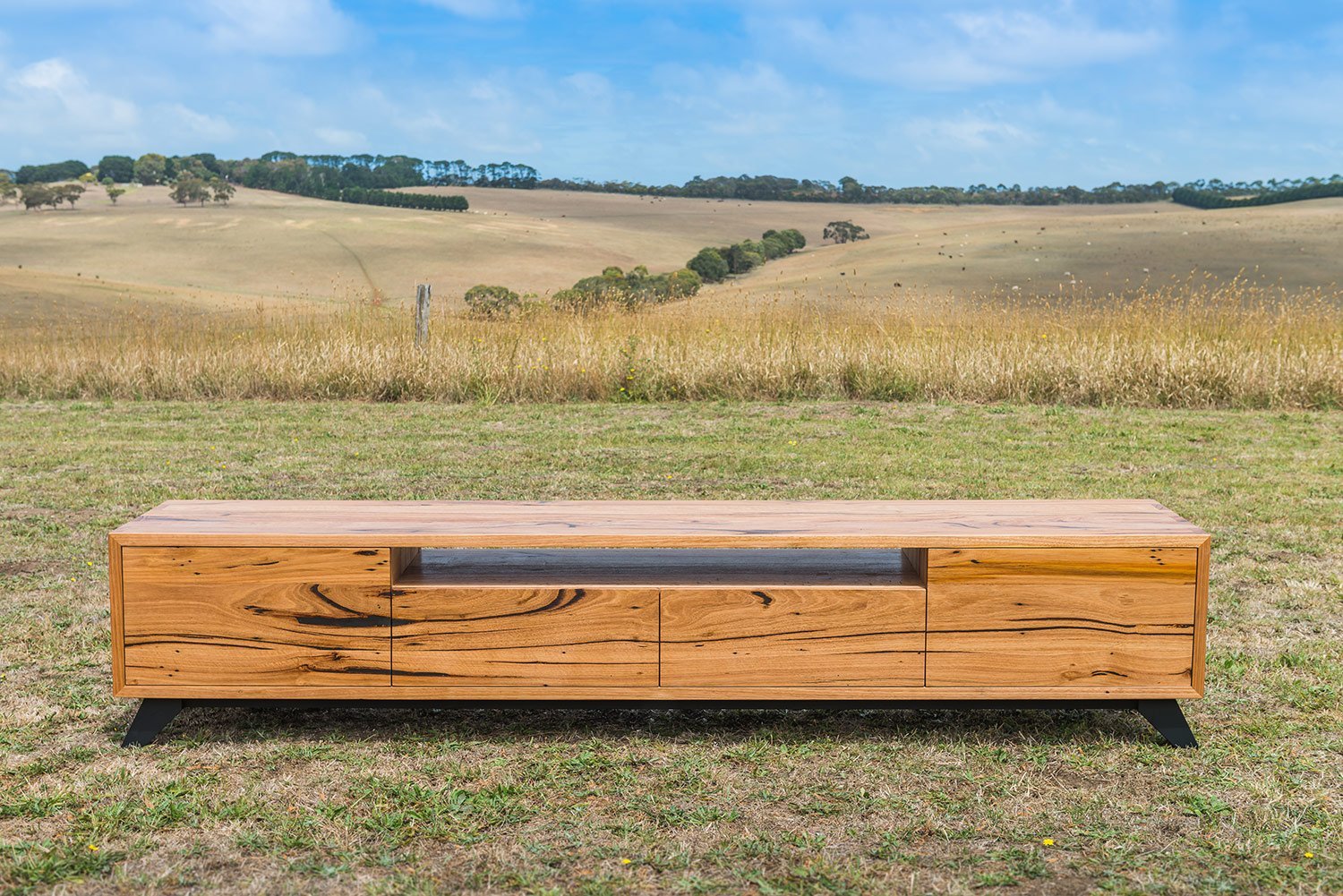 Modern Messmate timber TV cabinet Geelong