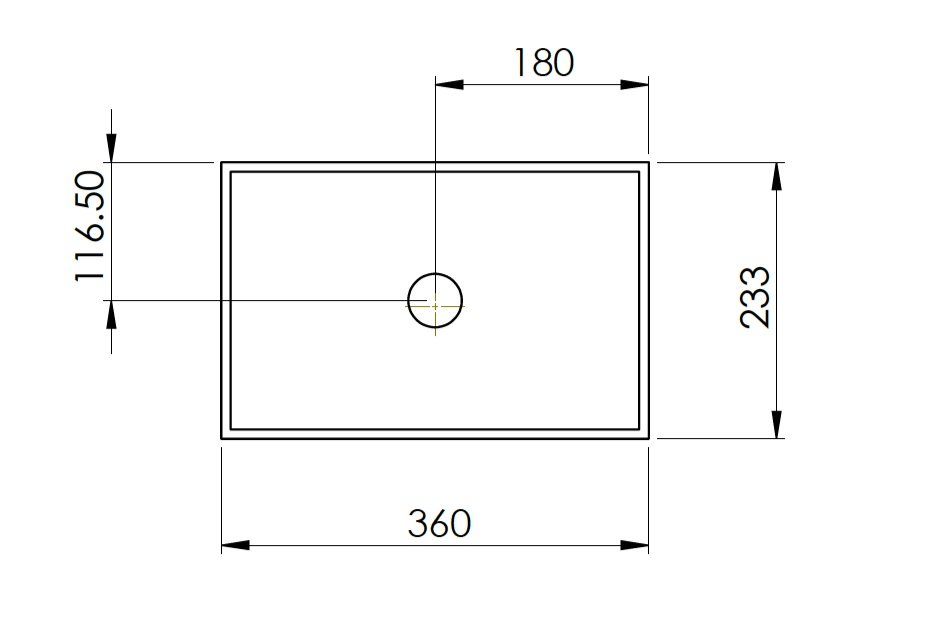 Concrete basin 360 mm wide