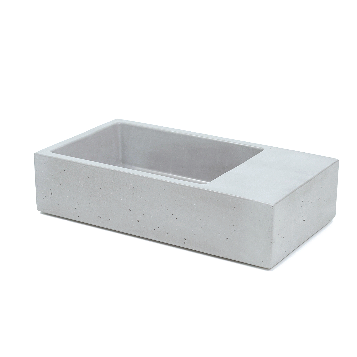 Powder room vanity concrete basin