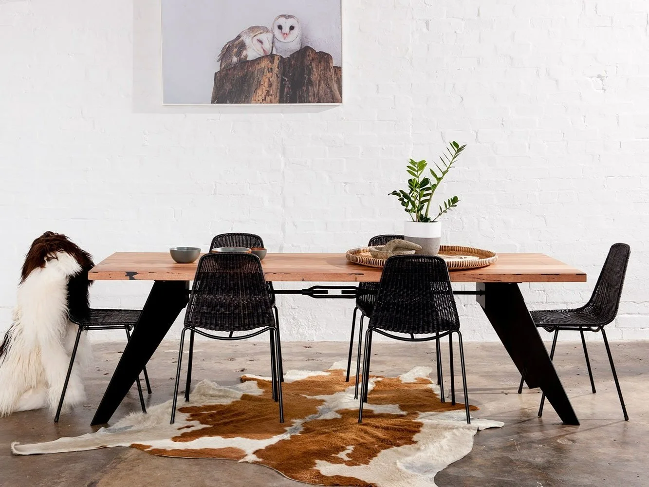 Solid timber dining table with angled box legs & box joints - Made in ...