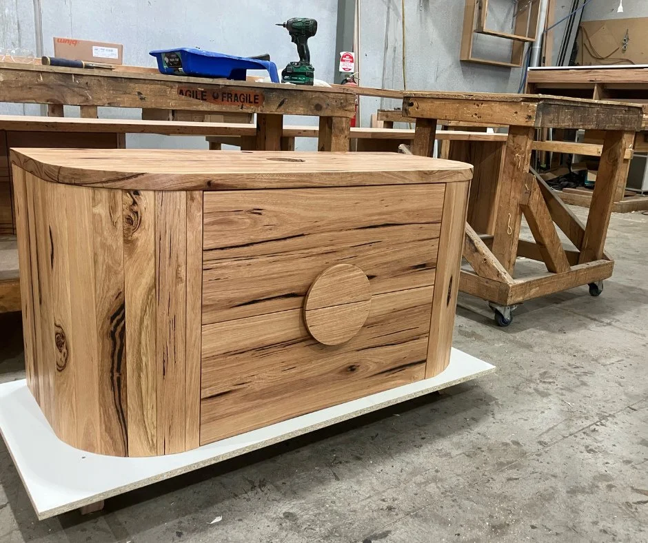 Loving this sweet little Amity vanity crafted from some character filled pieces of Messmate timber. ⁠
⁠
#amityvanity #bomboravanity #bomboracustomfurniture