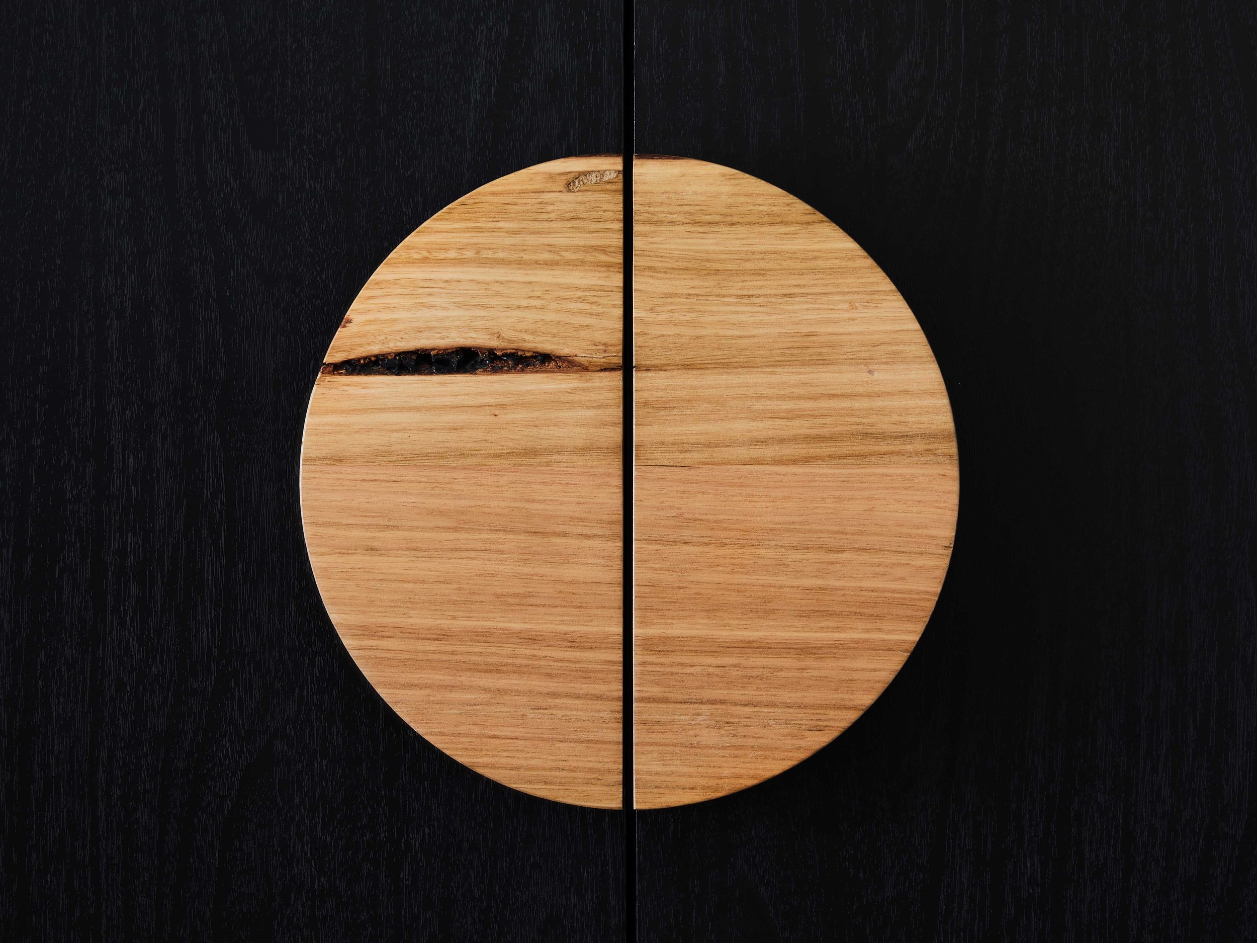 Recycled timber round handles