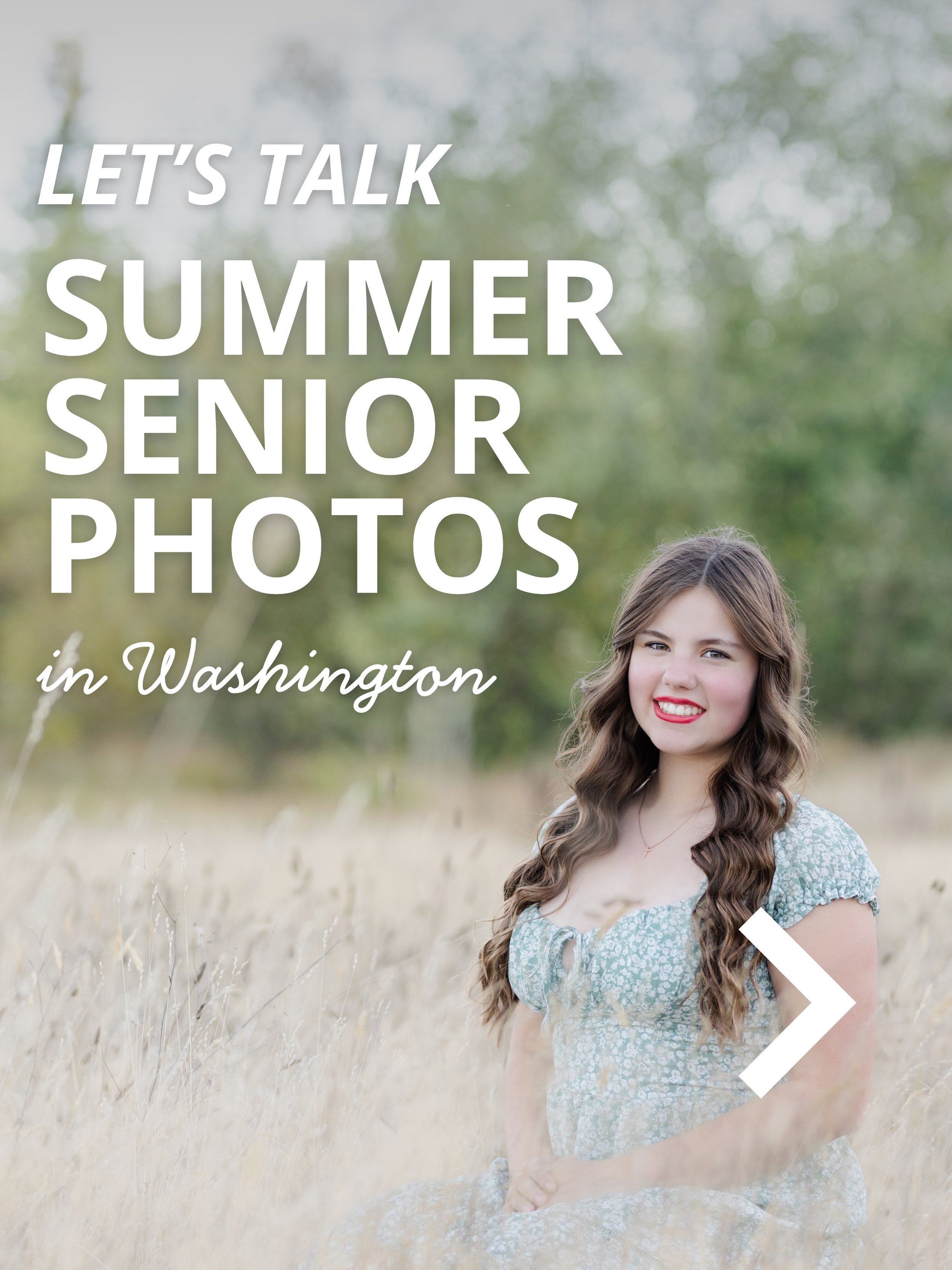 Torn on what season to book your senior photos in Washington? Here are just a few reasons to book them in the summer! ☀️

We are lucky in western Washington to not have super hot summers, which make summer a perfect time to take your senior pics! 

R