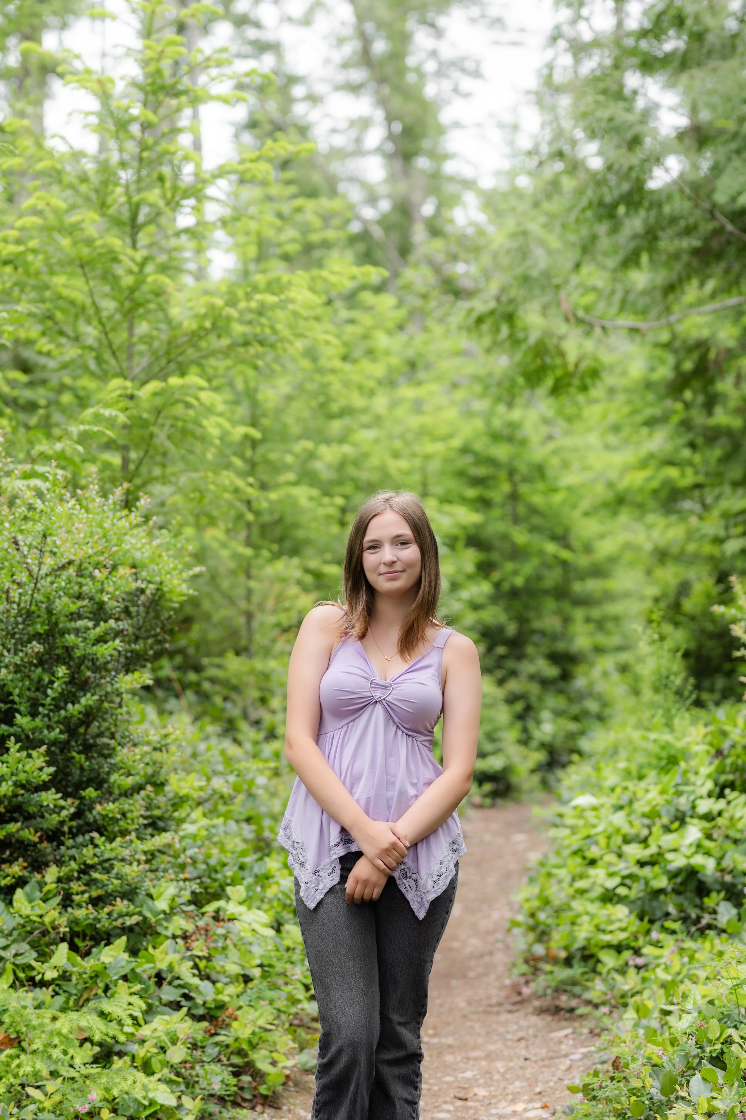 Silverdale senior picture taken in a forest