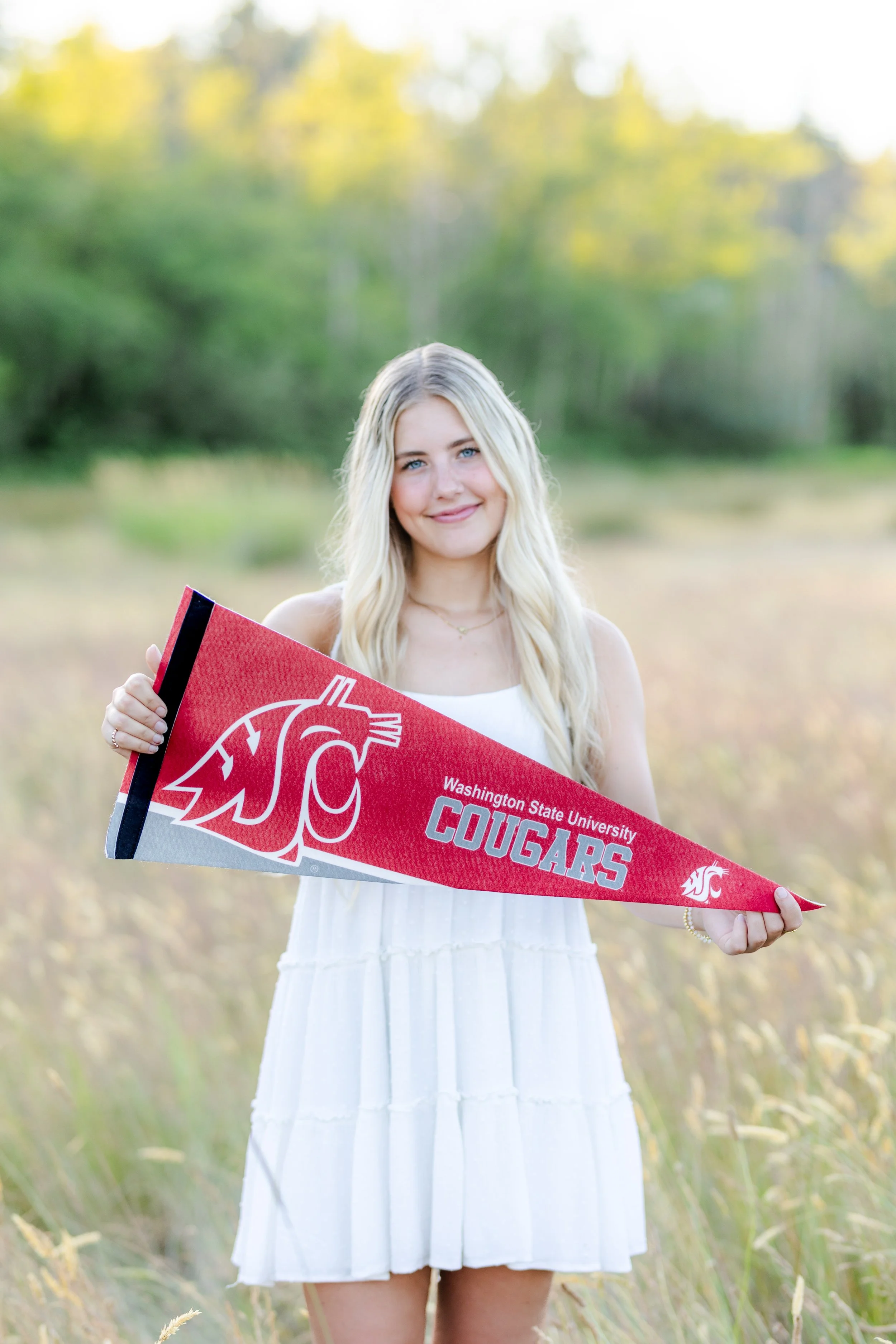 Kitsap County college announcement photo taken at Clear Creek Trail