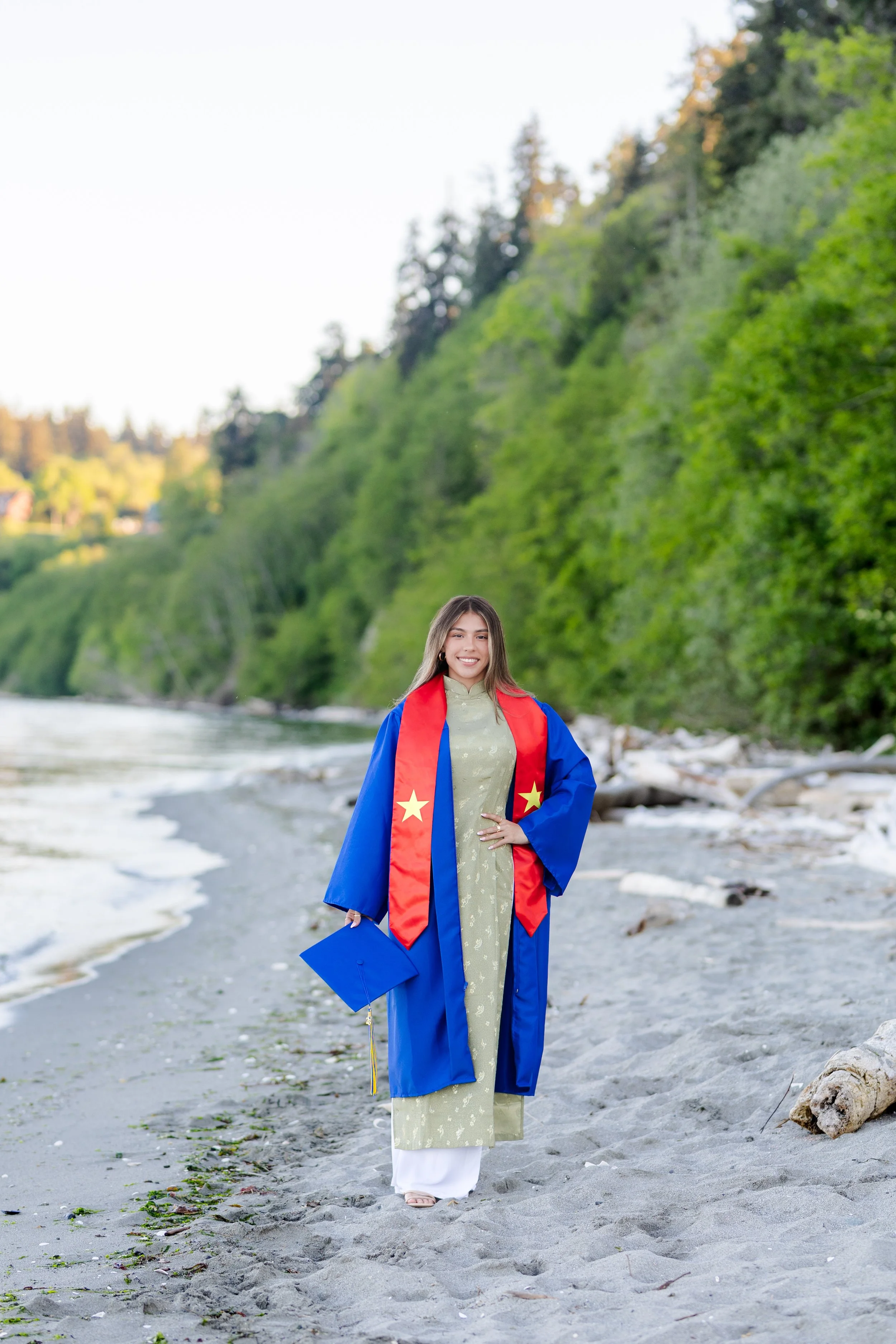 Bremerton High School graduation photo at Kitsap beach