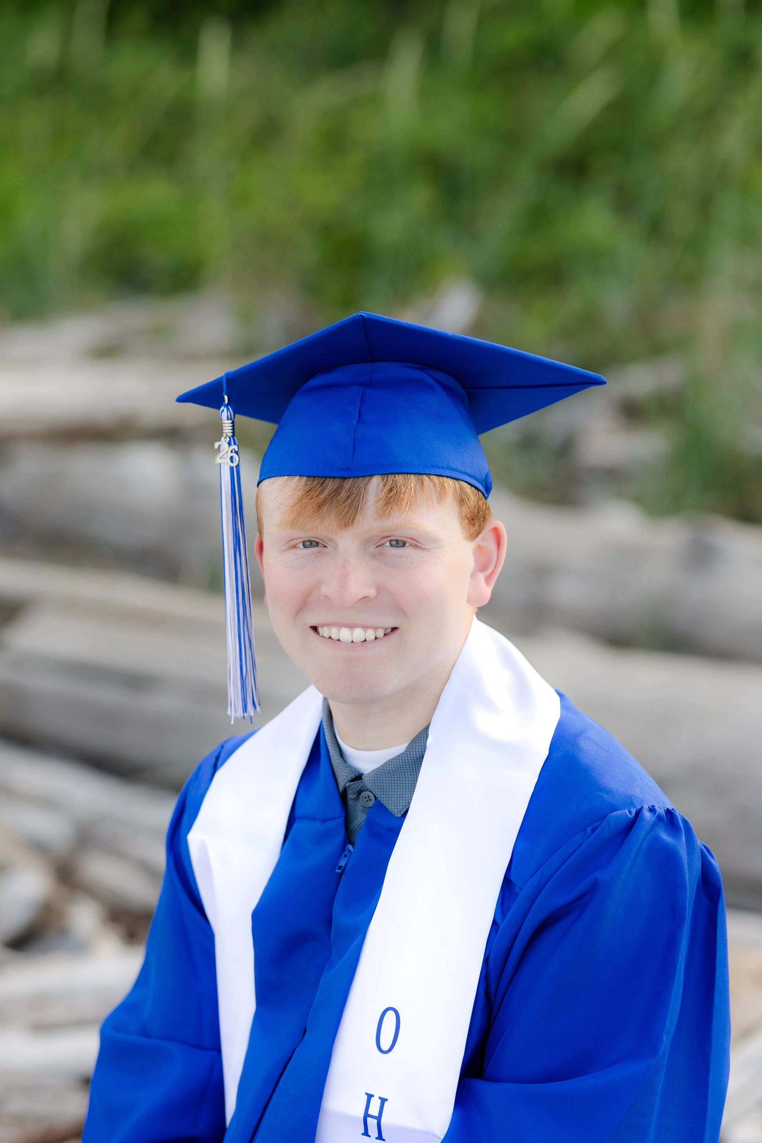 North Kitsap cap and gown picture at Point No Point