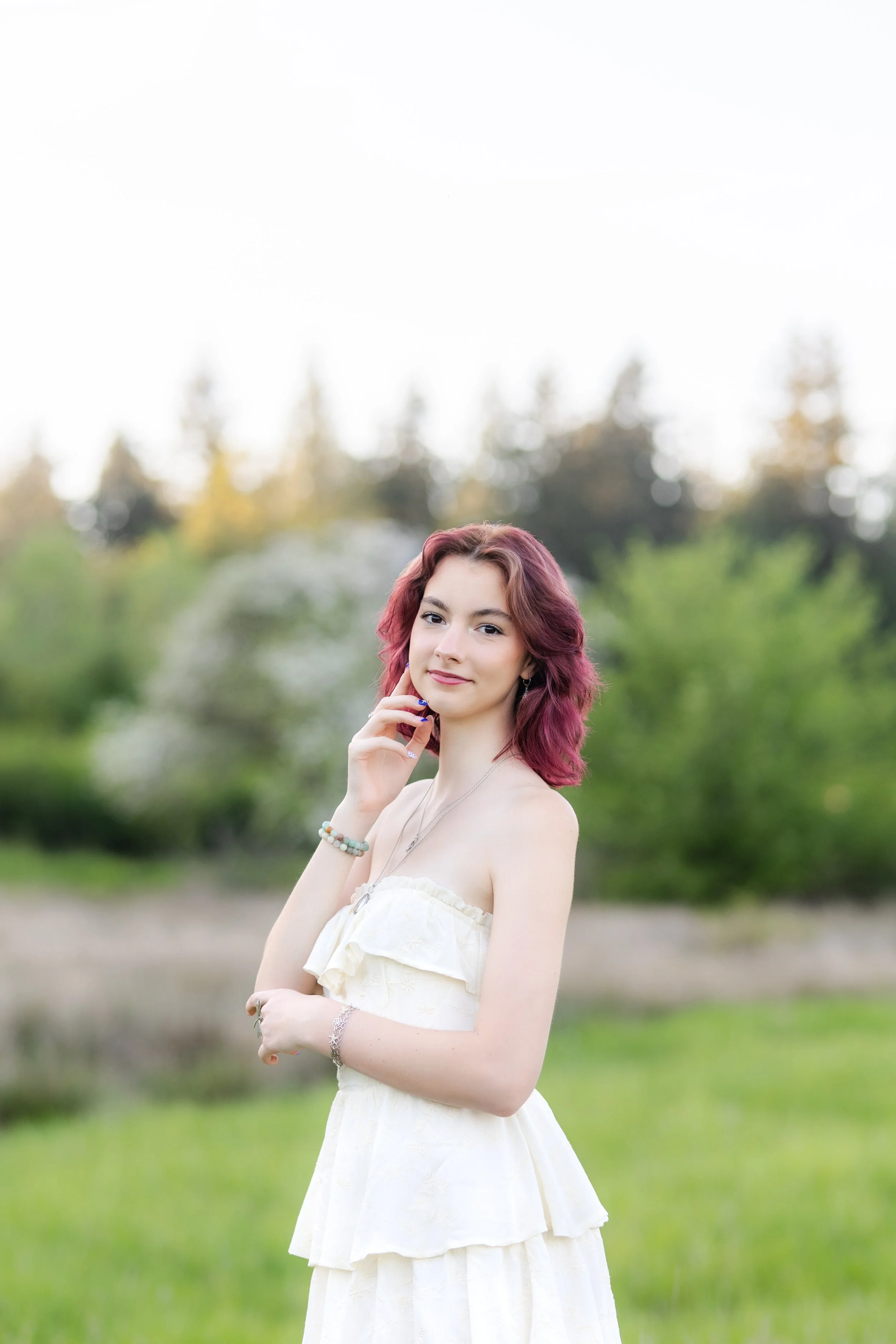 Kitsap senior picture taken in the spring at Howe Farm in Port Orchard