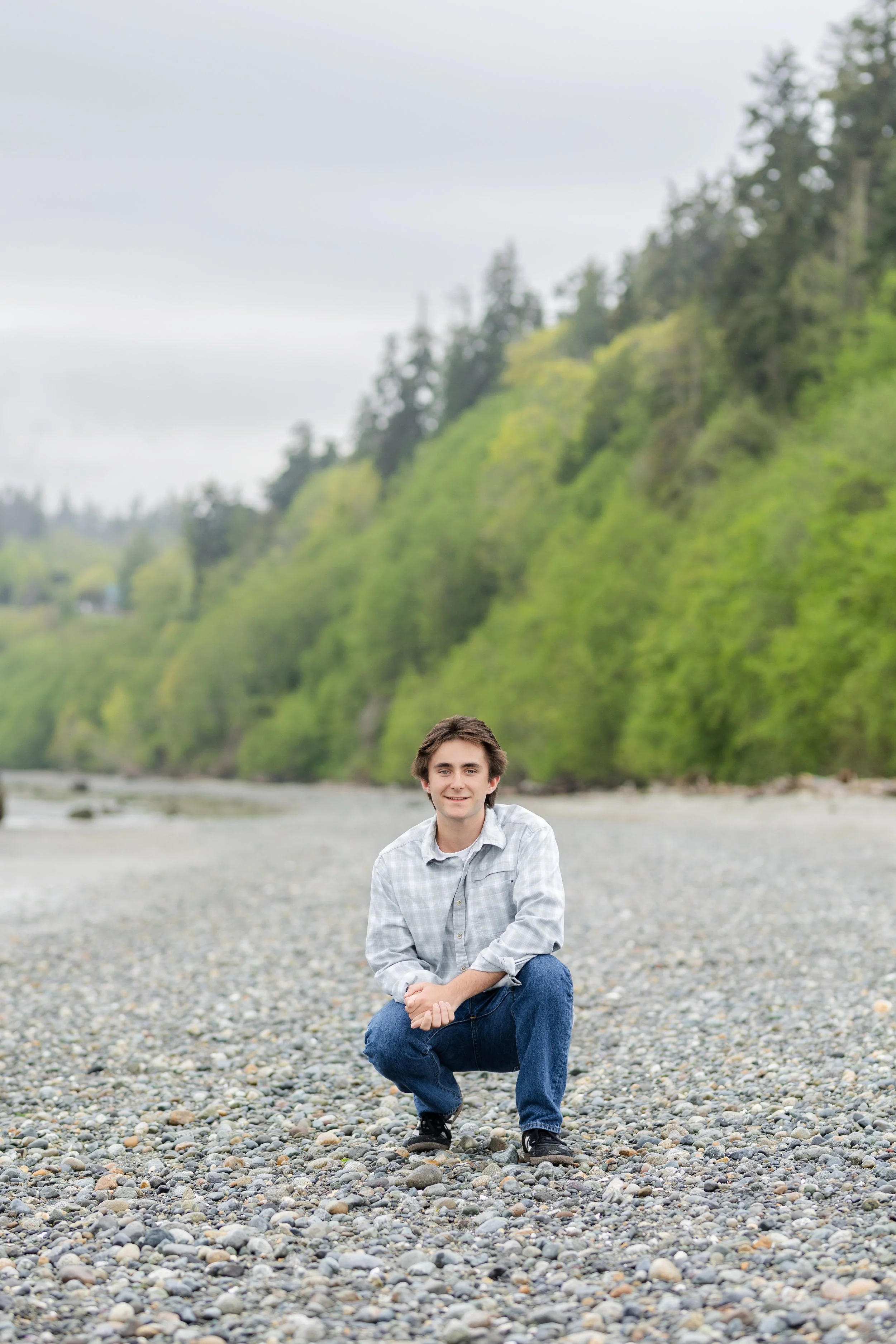 North Mason High School senior picture taken at Point No Point Beach