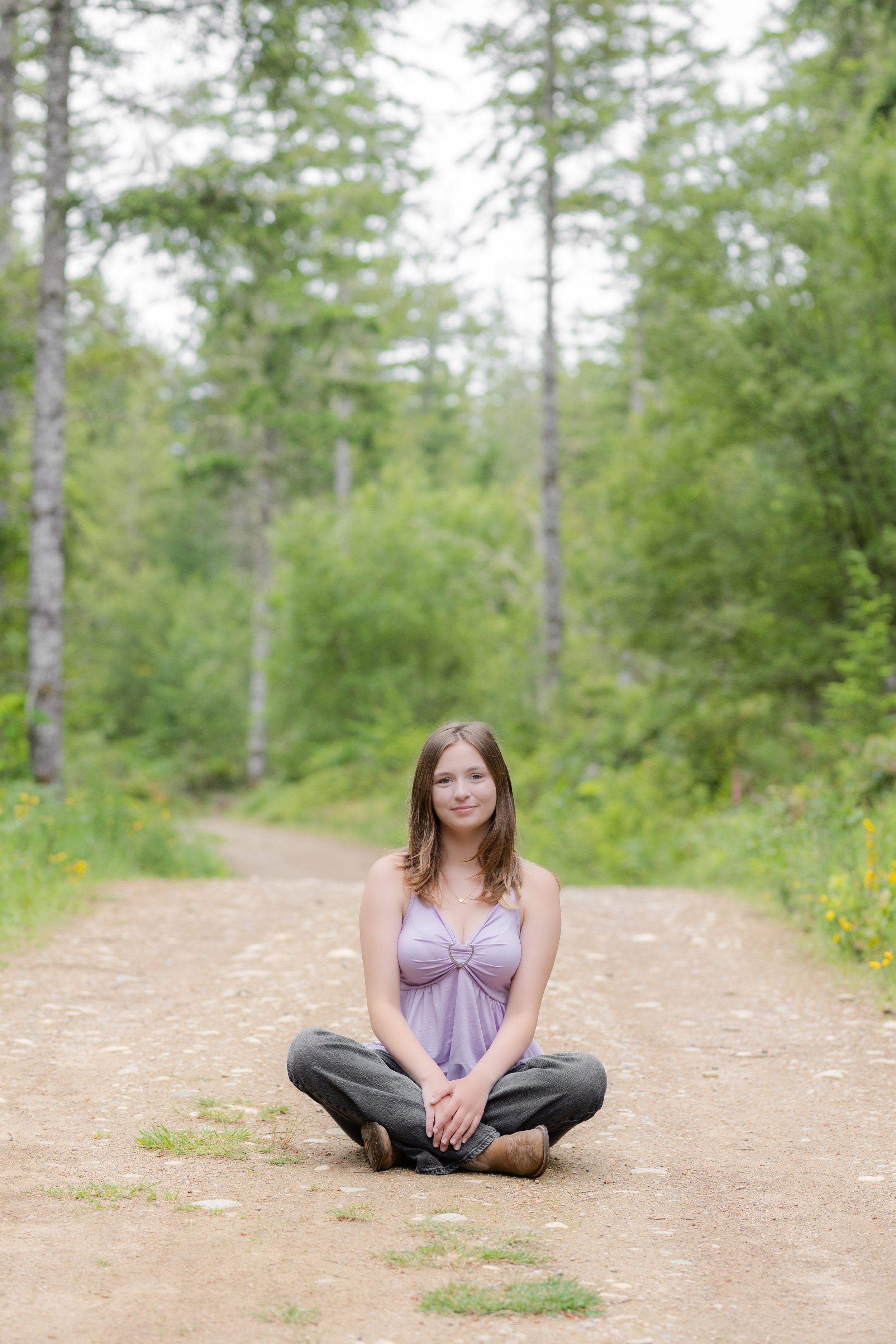 Kitsap senior photo taken in the forest